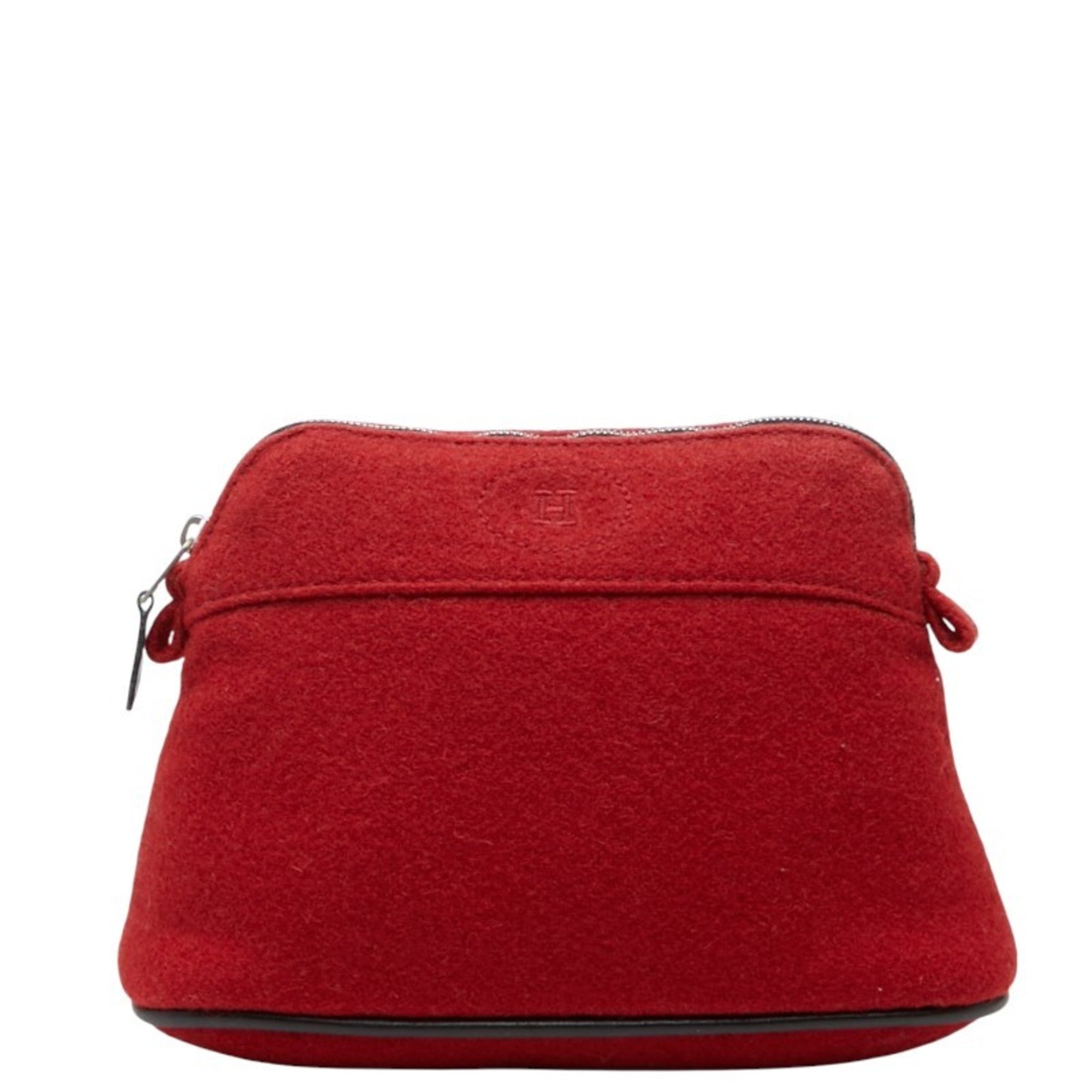 Hermes Red Color Wool Pouch (Pre-Owned)