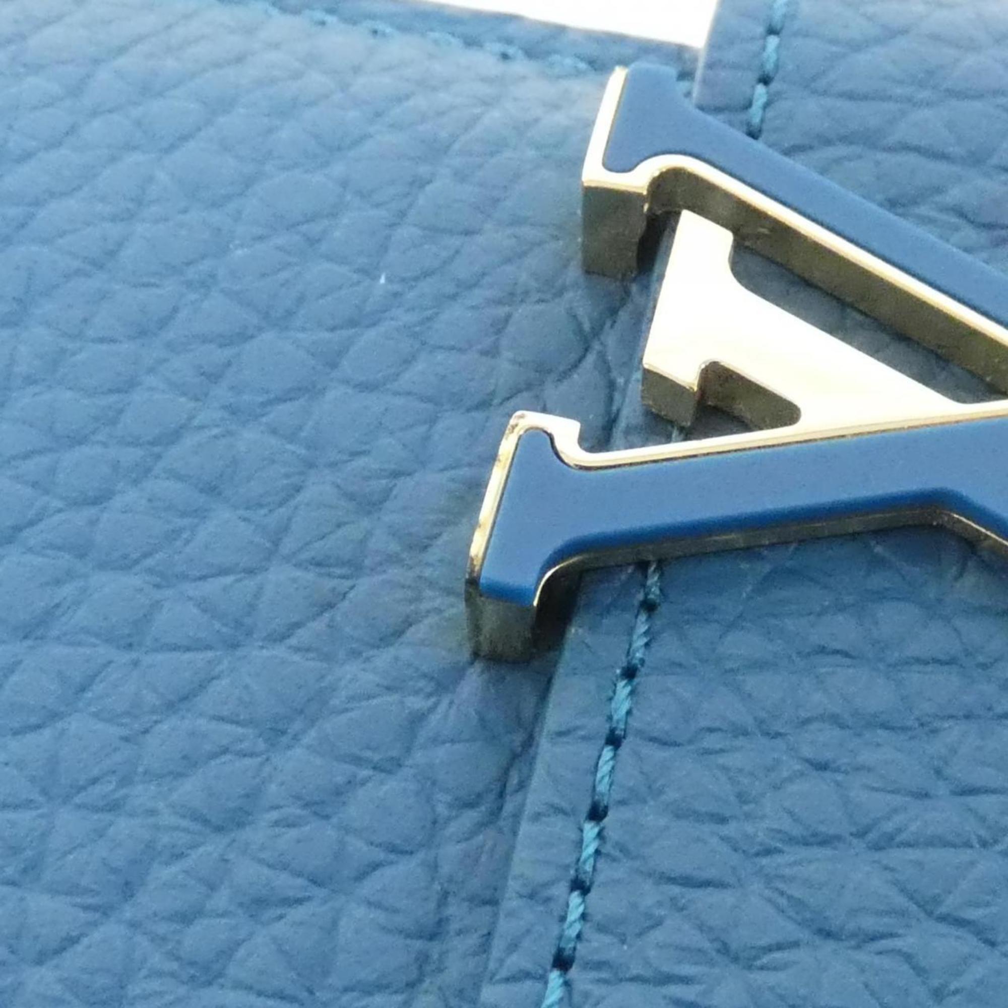 Louis Vuitton Blue Leather Long Wallet (Bi-Fold) (Pre-Owned)