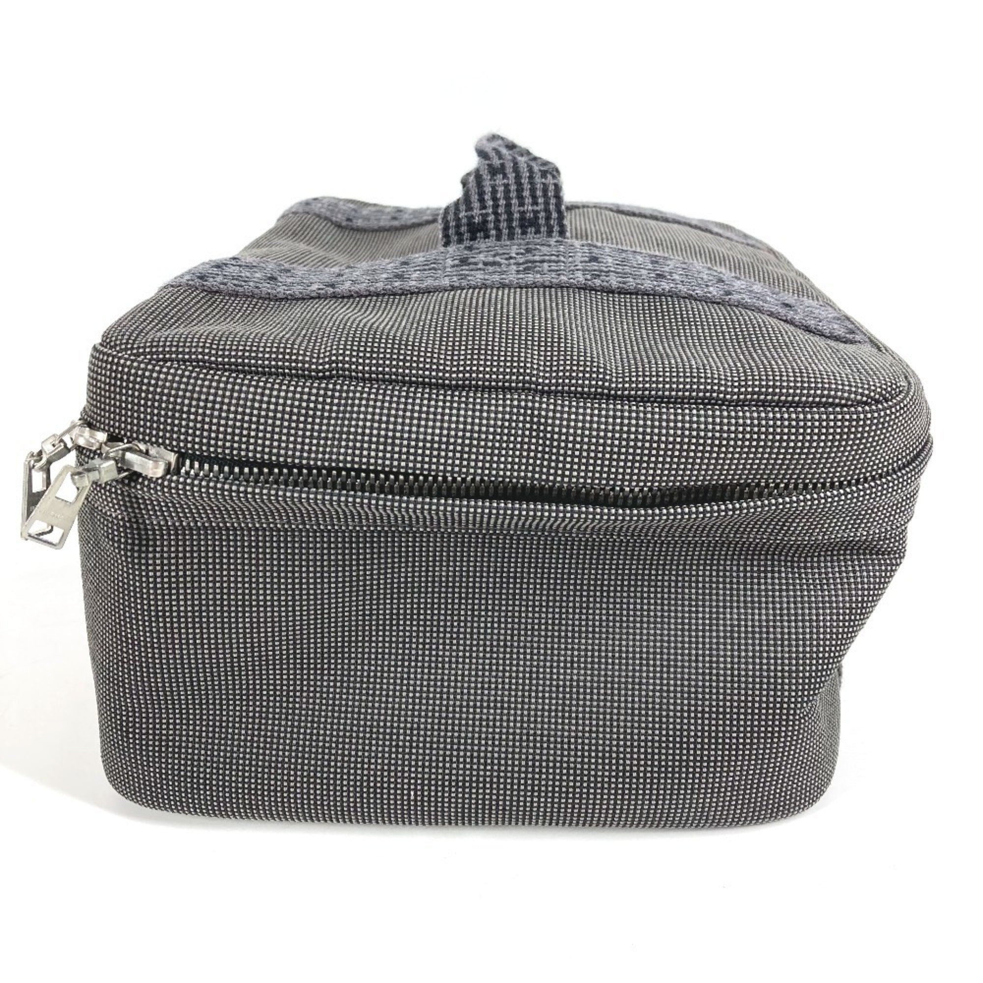 Hermes Gray Canvas Handbag Pouch Vanity Bag (Pre-Owned)