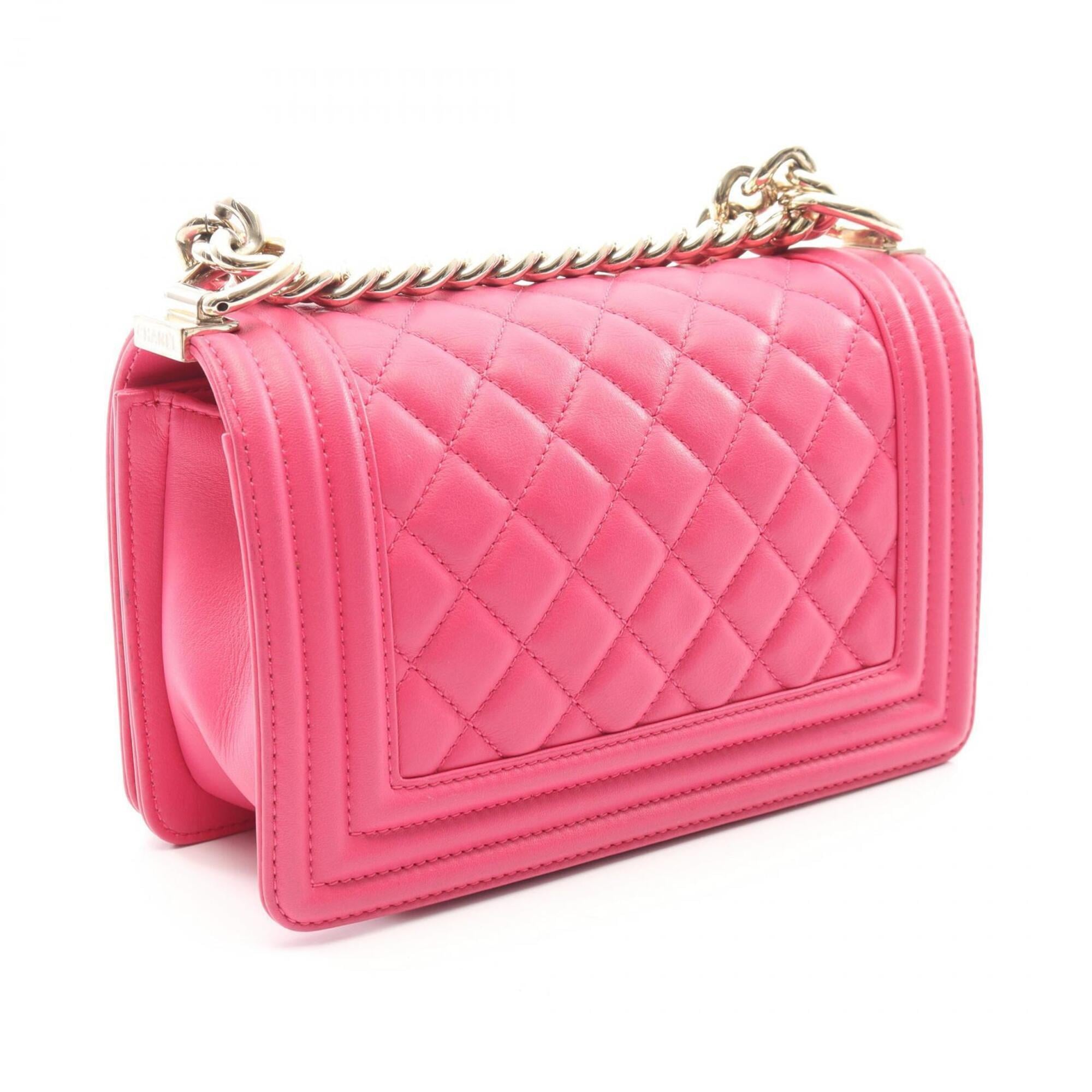 Chanel Pink Leather Handbag Shoulder Bag (Pre-Owned)