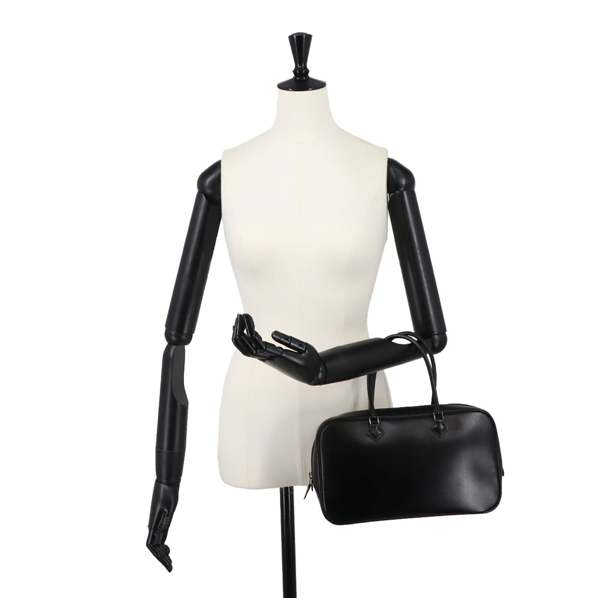 Hermes Black Box Calf Leather Handbag (Pre-Owned)