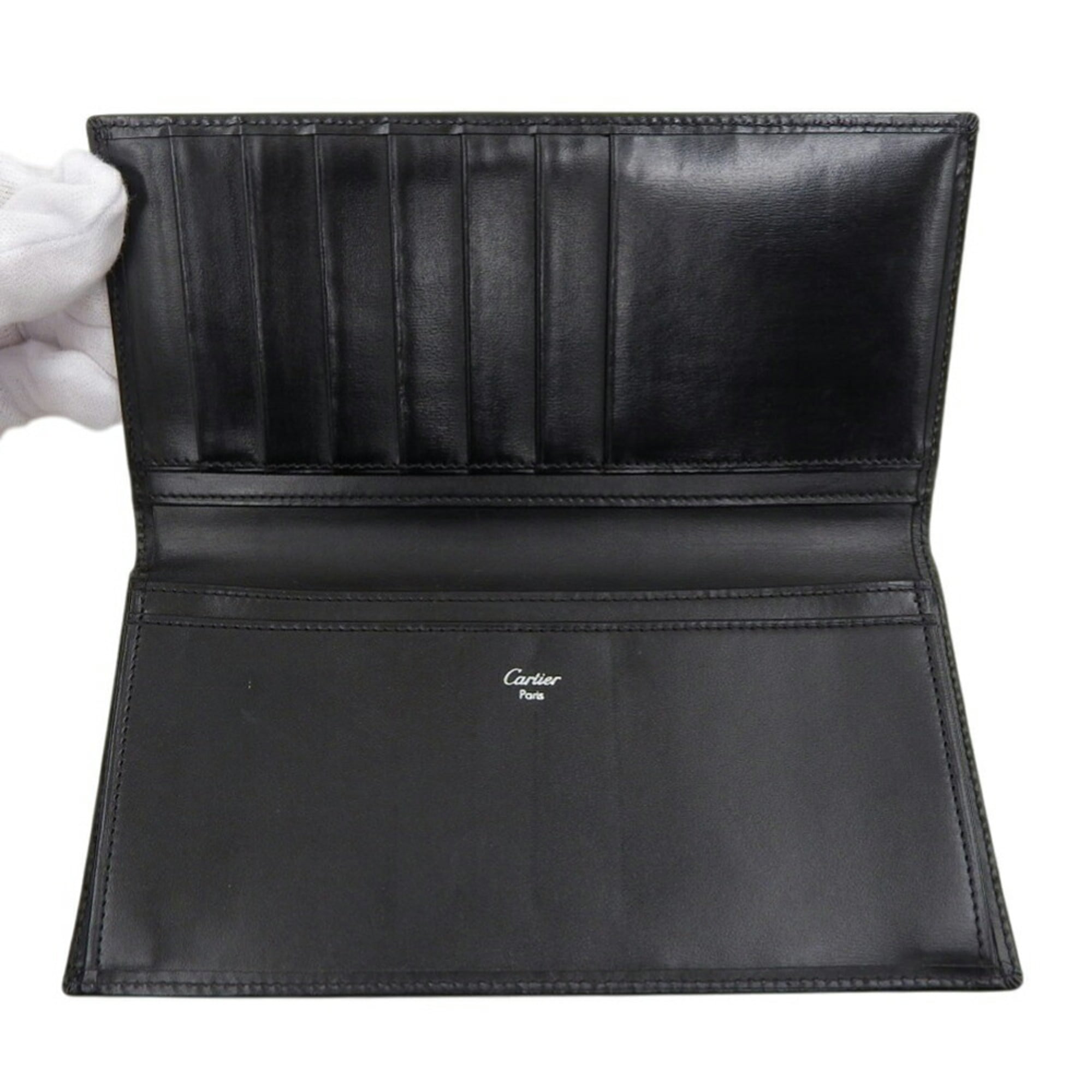 Cartier Black Leather Bill Wallet (Bi-Fold) (Pre-Owned)
