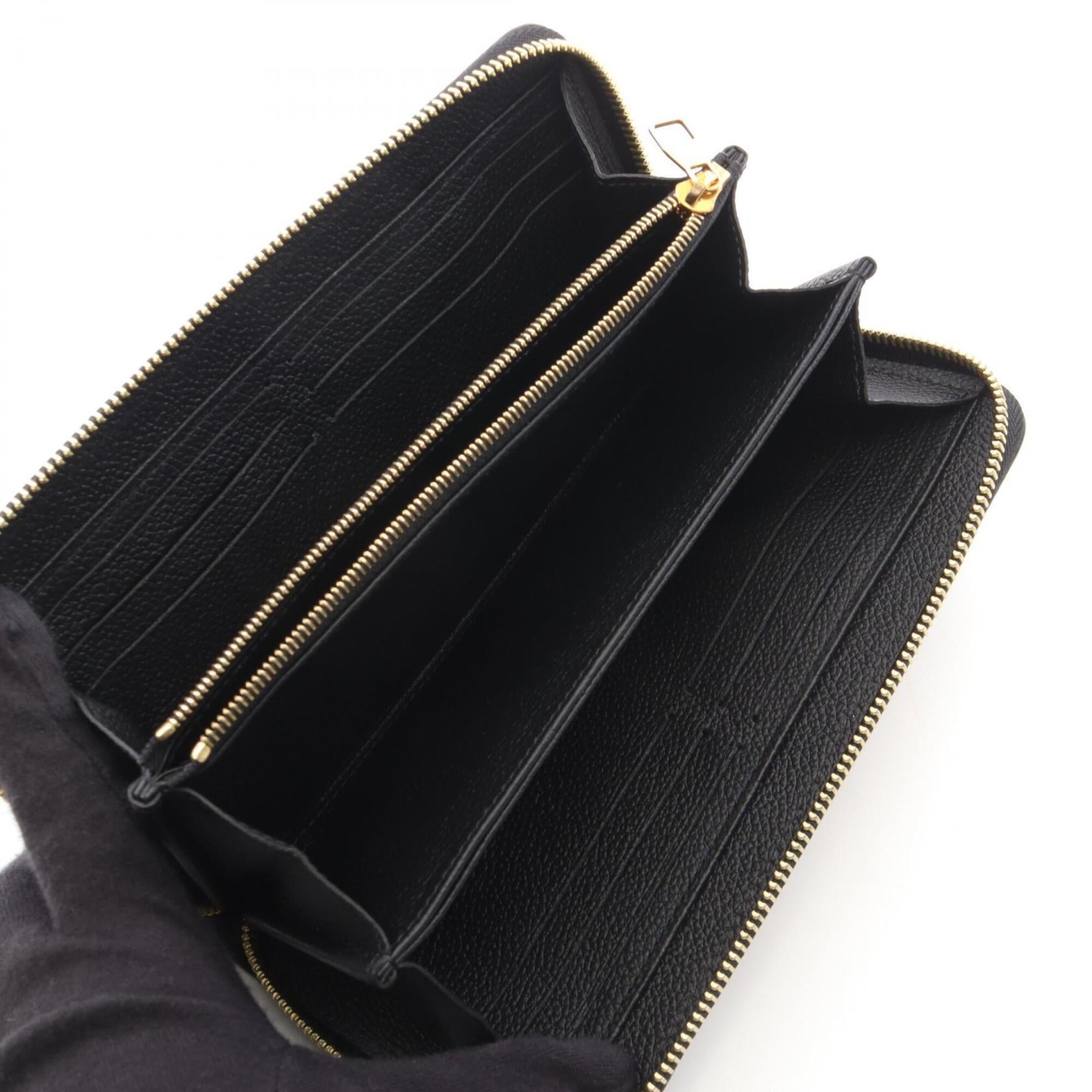 Louis Vuitton Monogram Empreinte Beige Black Leather Long Wallet (Bi-Fold) (Pre-Owned)