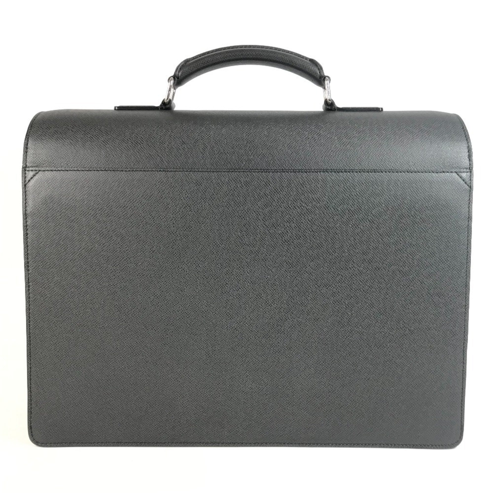 Louis Vuitton Ardoise Black Taiga Leather Briefcase Handbag (Pre-Owned)