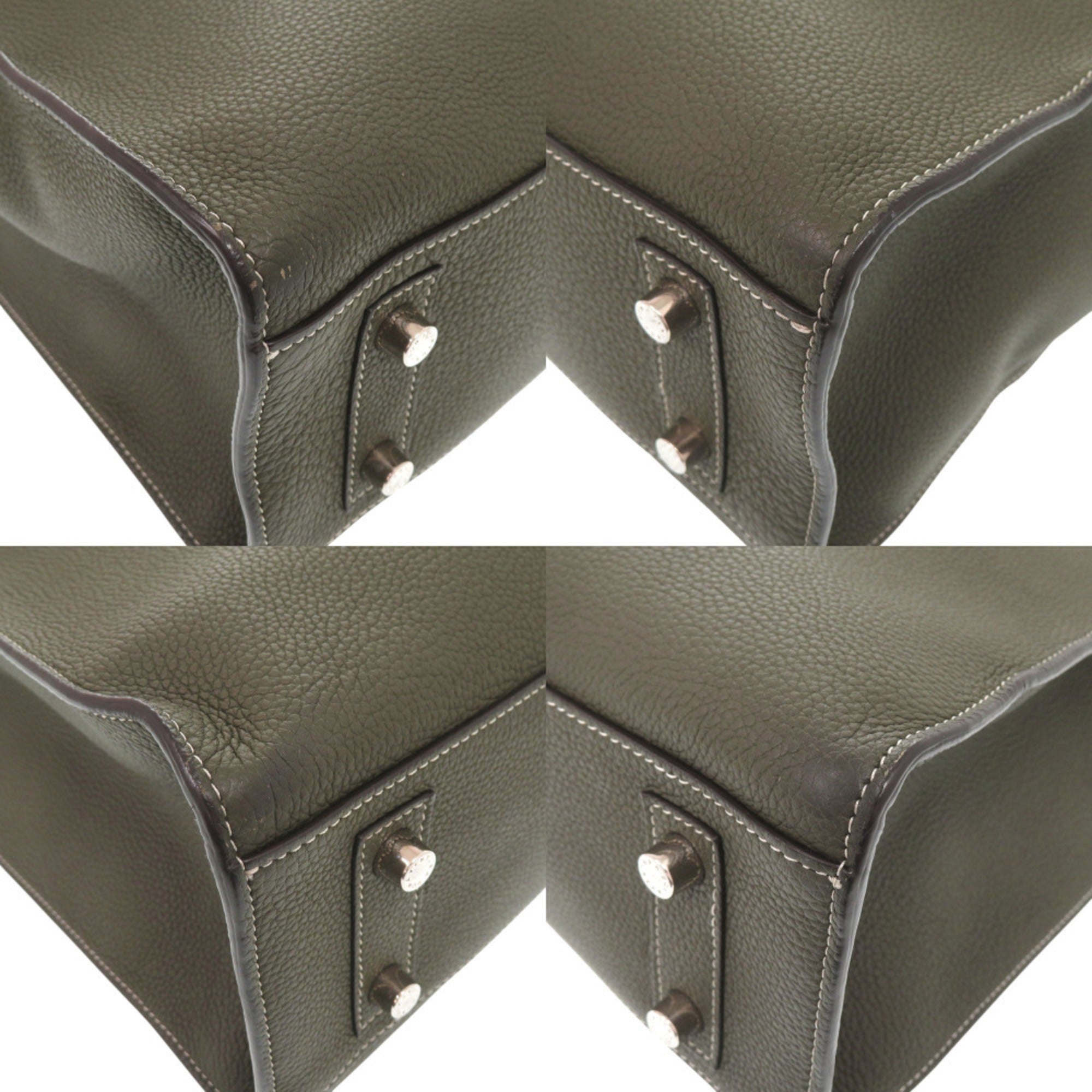 Bonaventura Olive Leather Tote Bag (Pre-Owned)