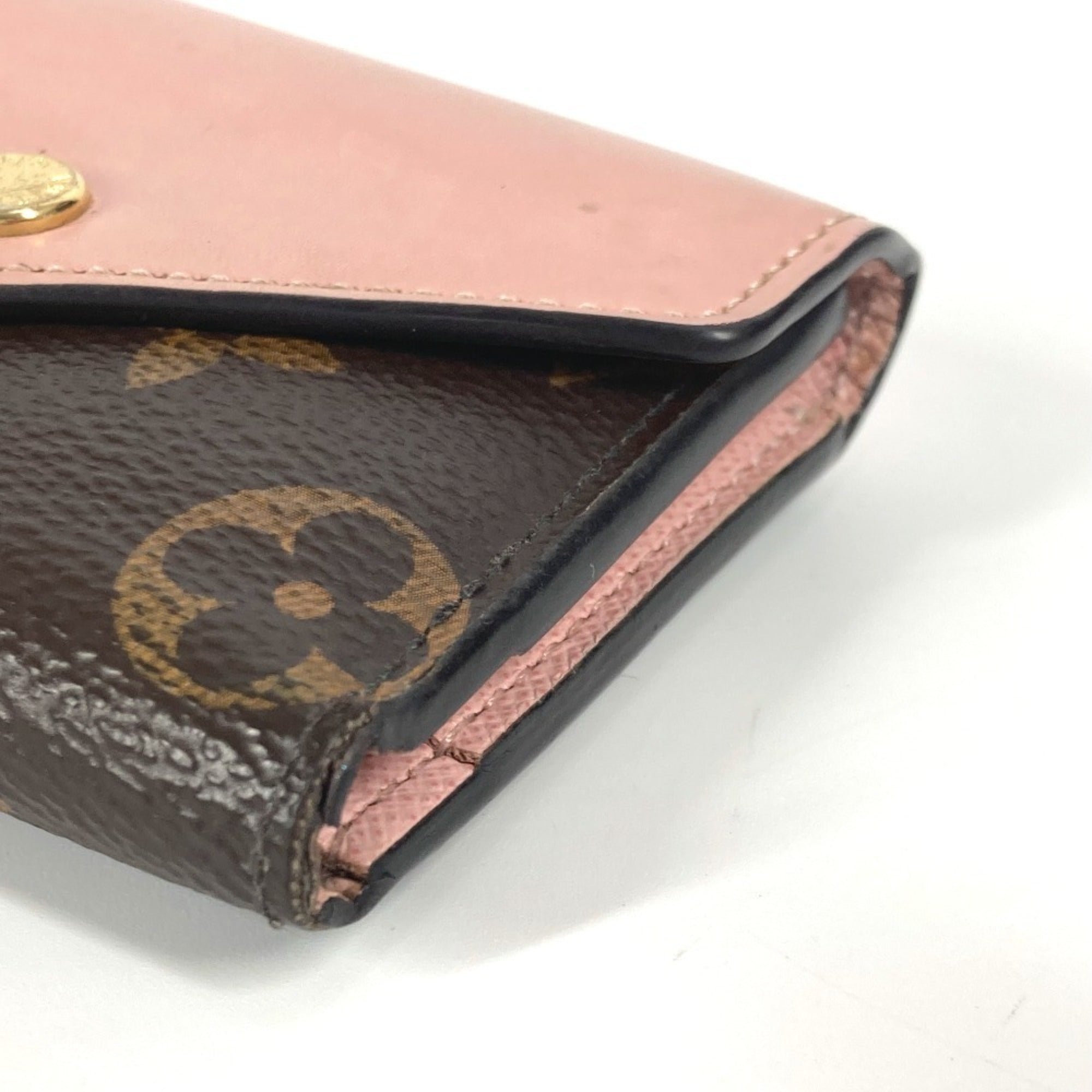 Louis Vuitton Brown Pink Monogram Wallet (Tri-Fold) (Pre-Owned)