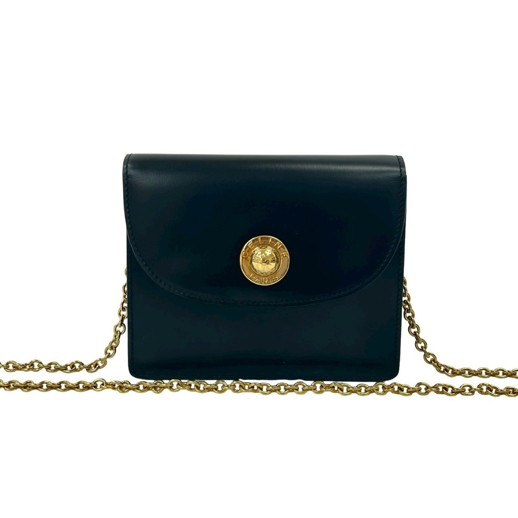 Celine Black Leather Pochette Shoulder Bag (Pre-Owned)