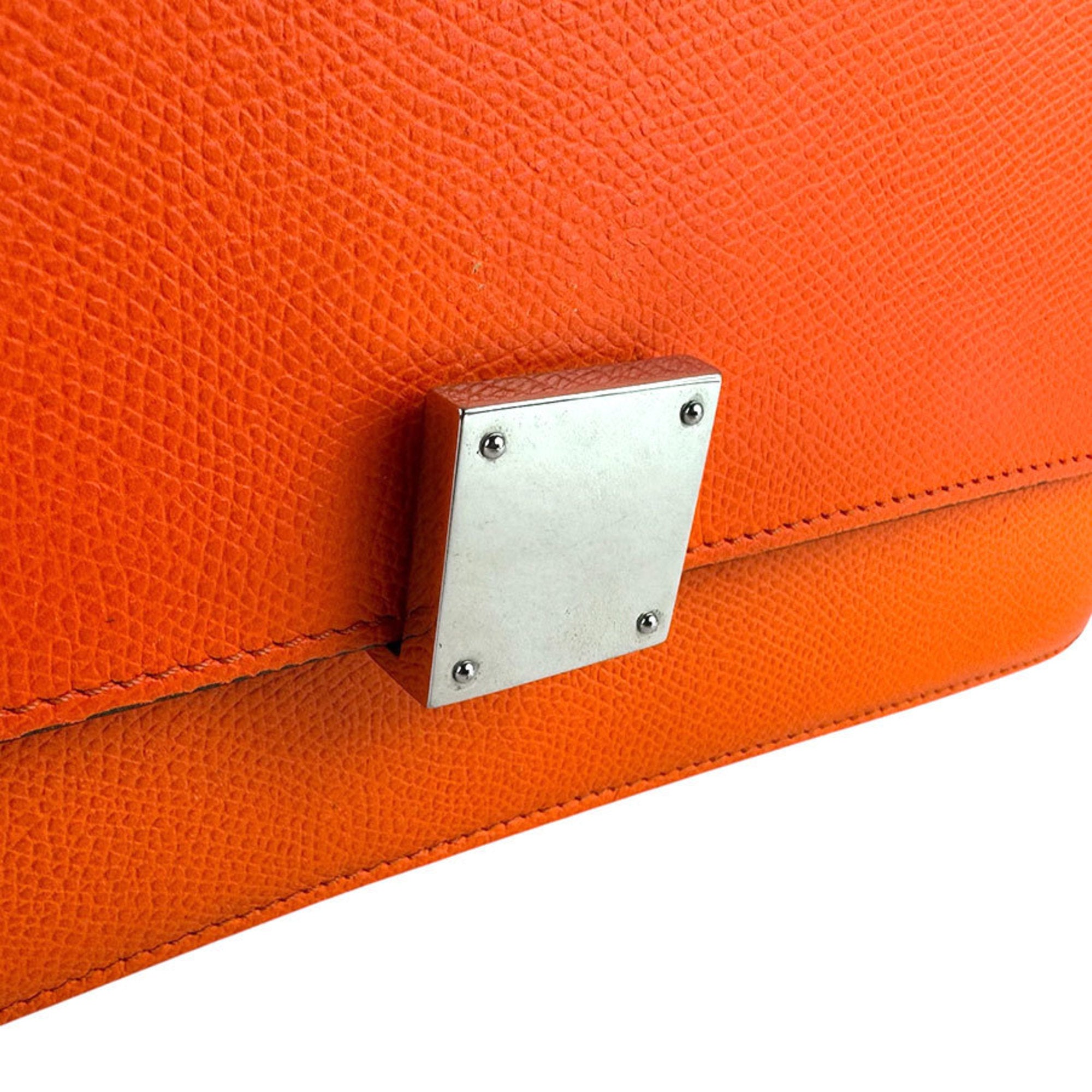Celine Neon Orange Leather Shoulder Bag (Pre-Owned)