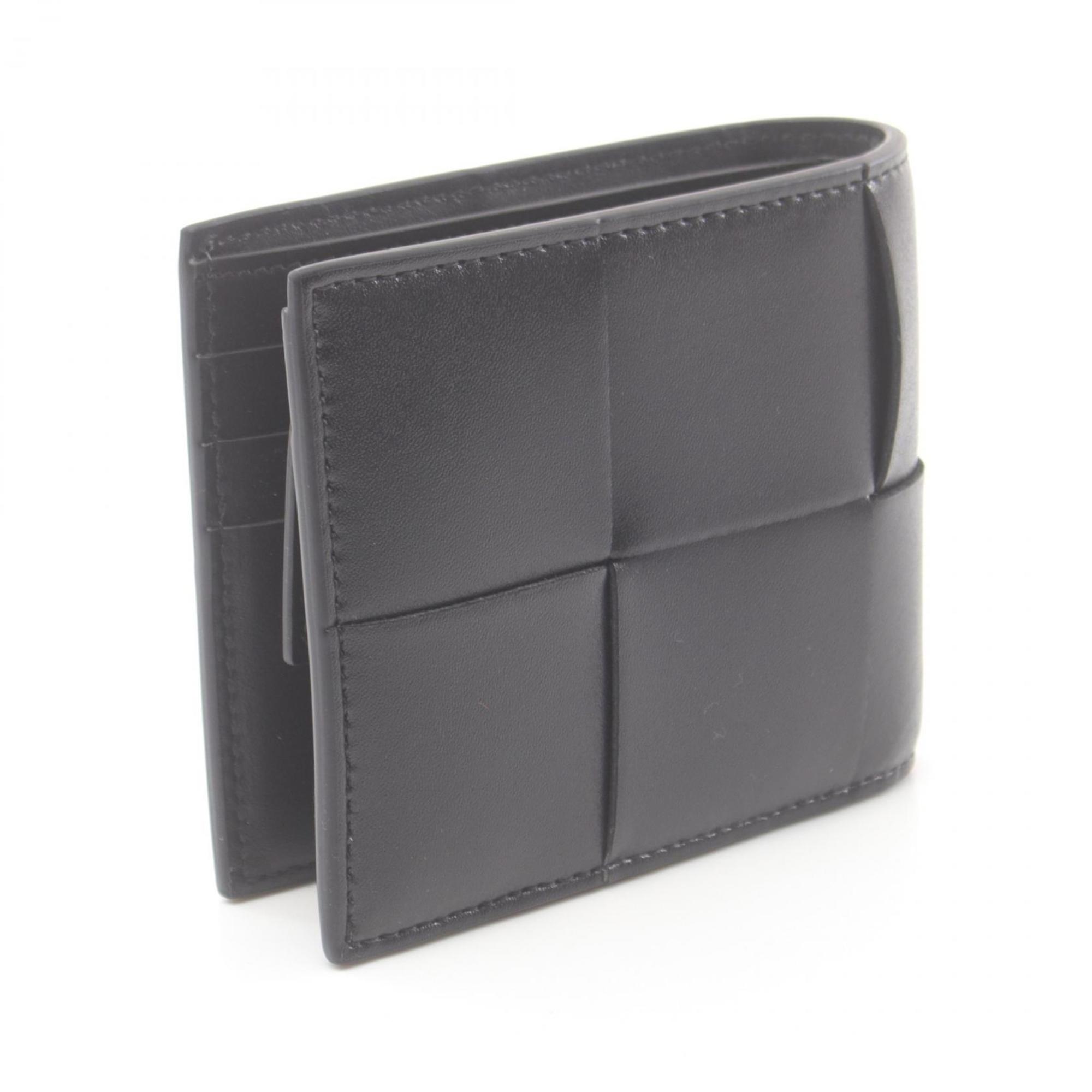 Bottega Veneta Black Leather Wallet (Bi-Fold) (Pre-Owned)