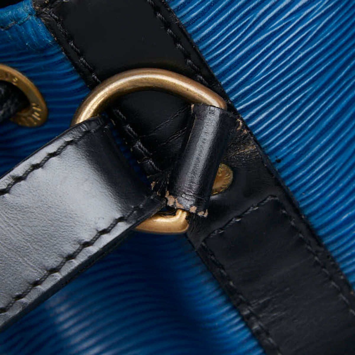 Louis Vuitton Noir Toledo Blue Leather Shoulder Bag (Pre-Owned)