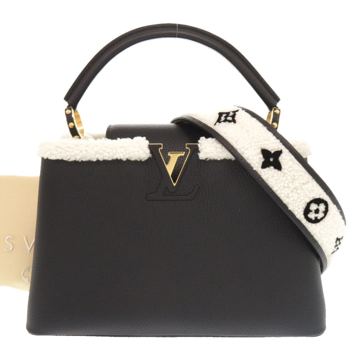 Louis Vuitton Black Leather Handbag (Pre-Owned)