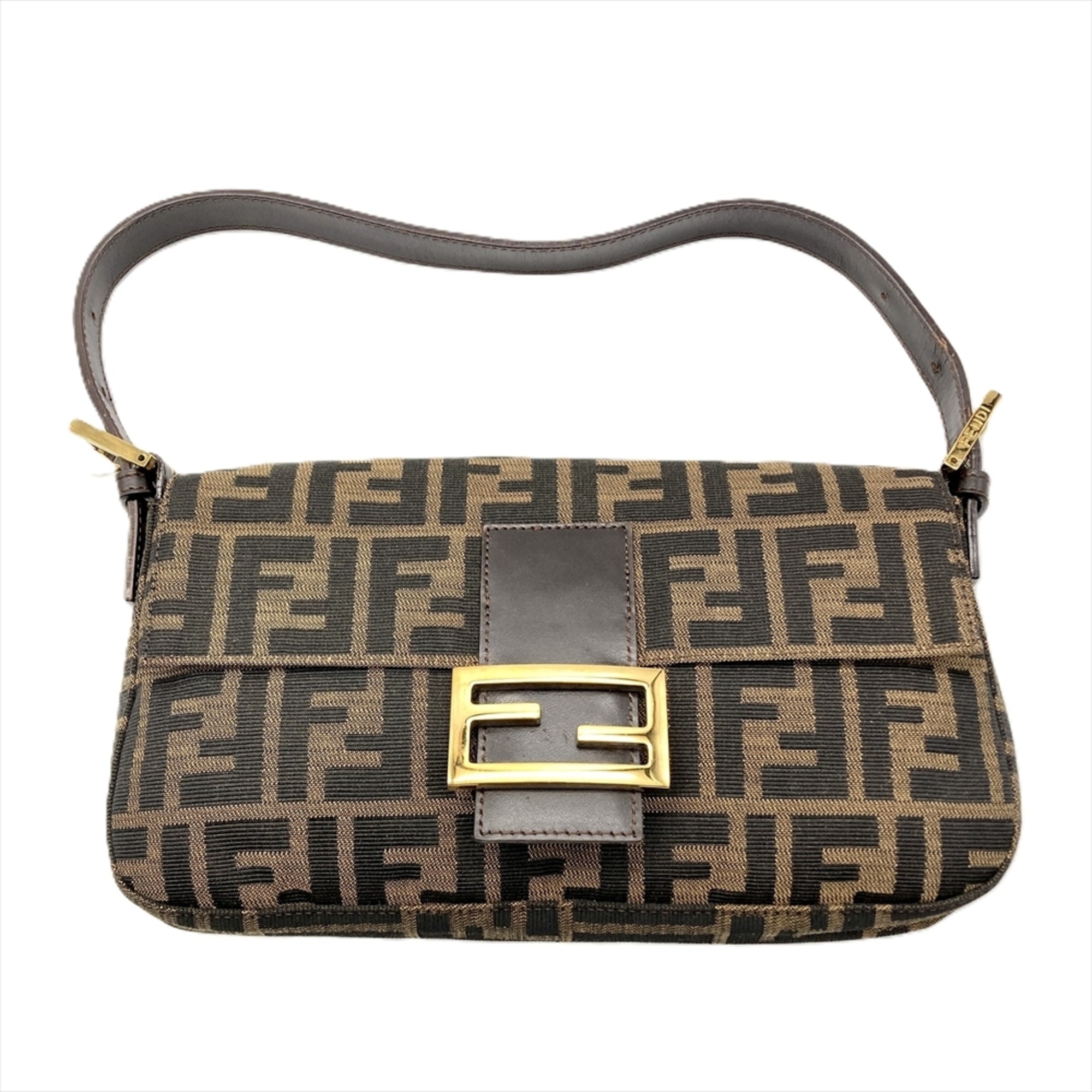 Fendi Brown Canvas Shoulder Bag (Pre-Owned)