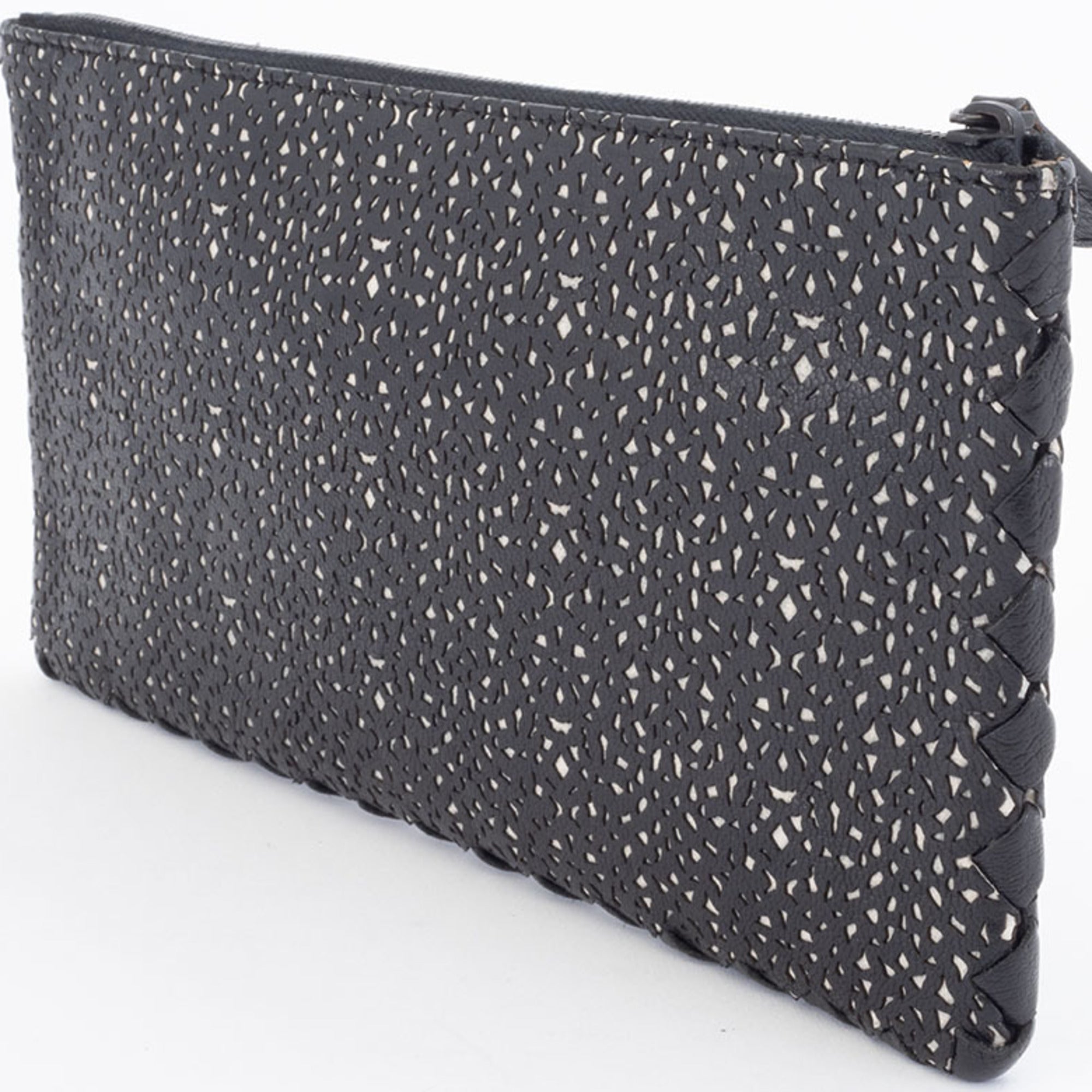 Bottega Veneta Black Leather Clutch Bag (Pre-Owned)