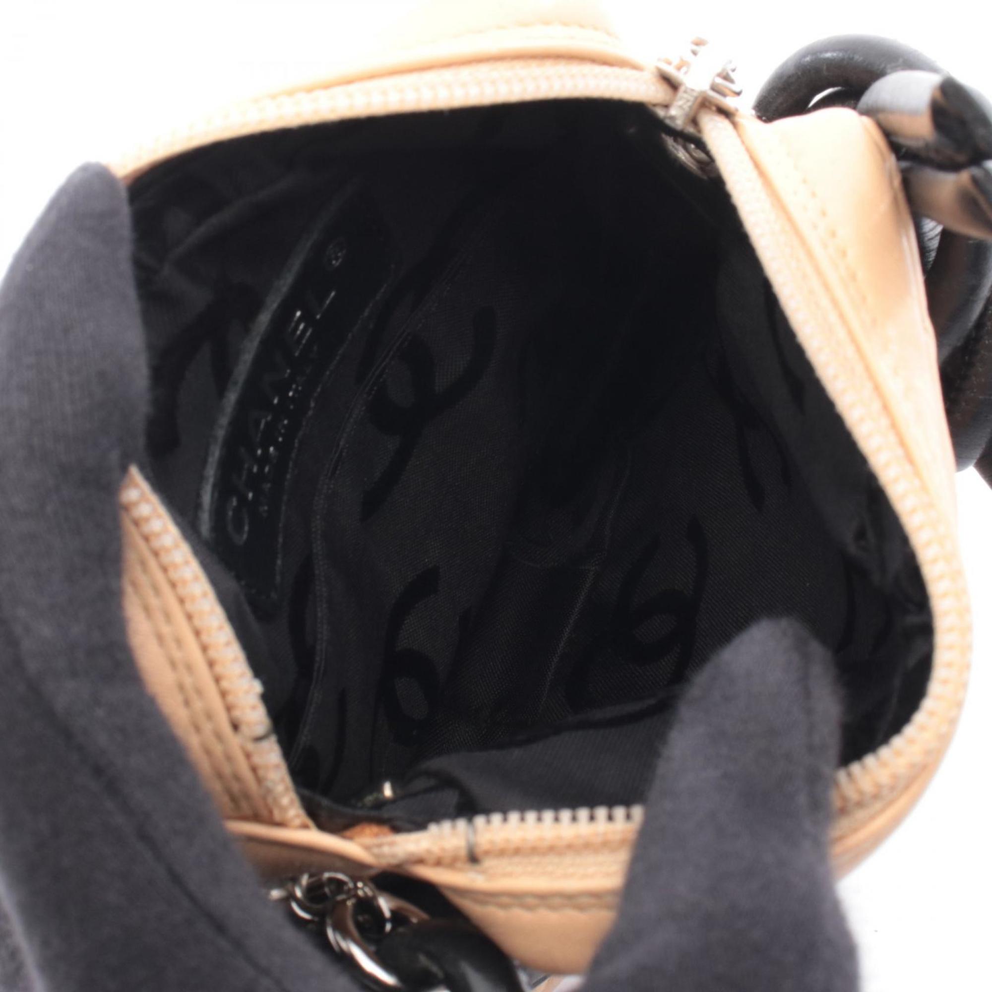 Chanel Beige Black Cambon Ligne Shoulder Bag (Pre-Owned)