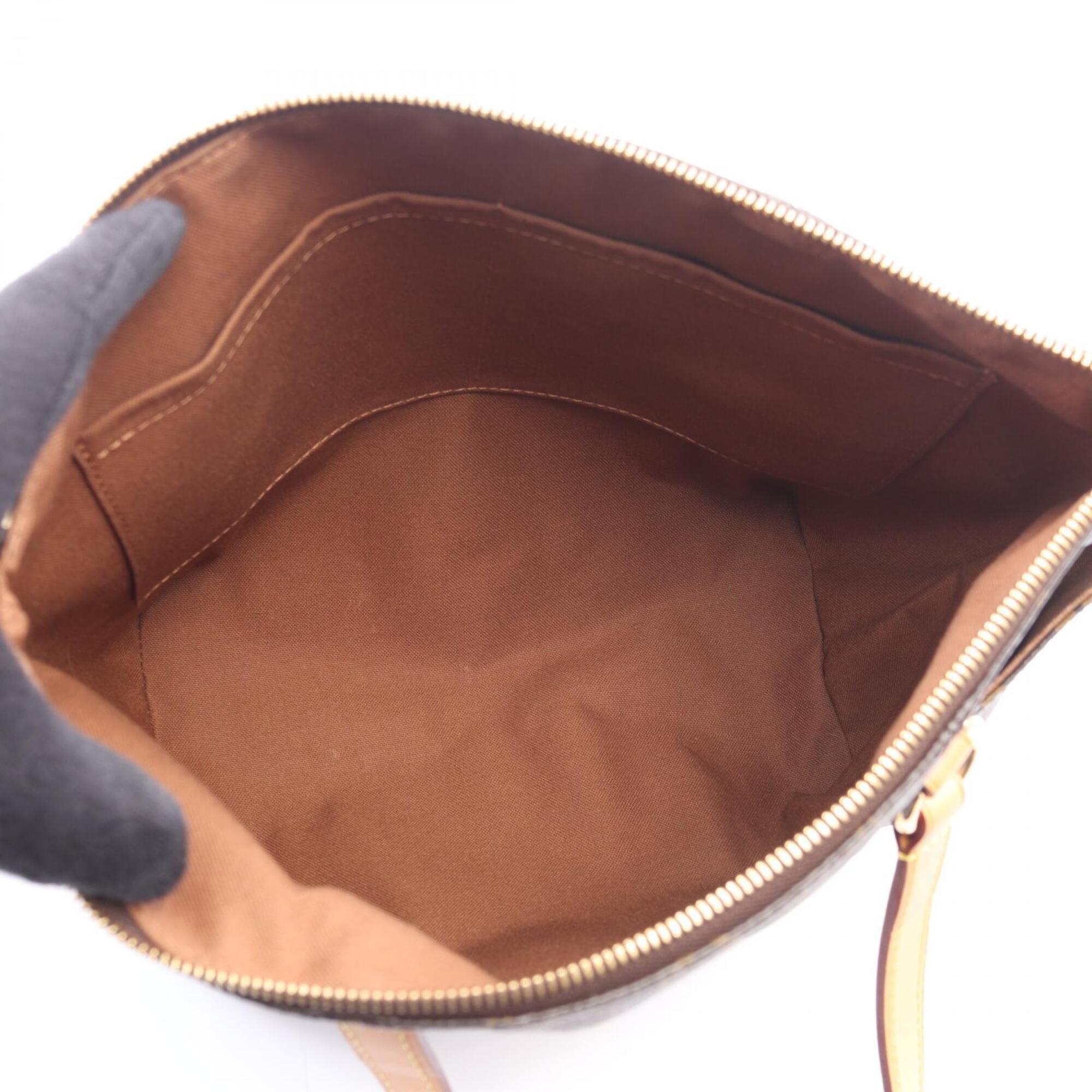 Louis Vuitton Brown Coated Canvas Leather Handbag Tote Bag (Pre-Owned)