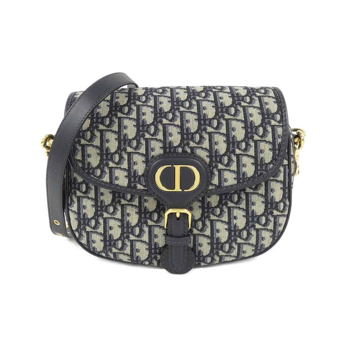 Christian Dior Blue Canvas Leather Shoulder Bag (Pre-Owned)