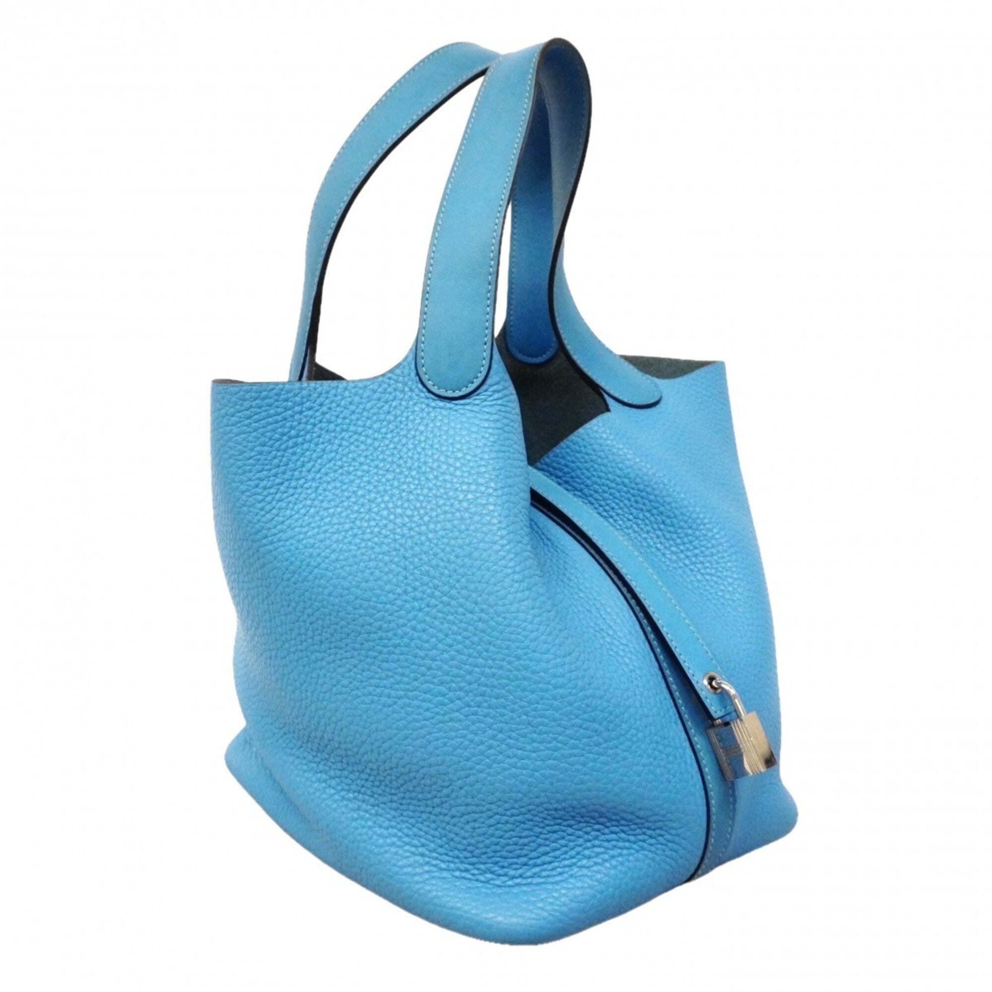 Hermes Blue Paradise Taurillon Clemence Leather Swift Leather Handbag (Pre-Owned)