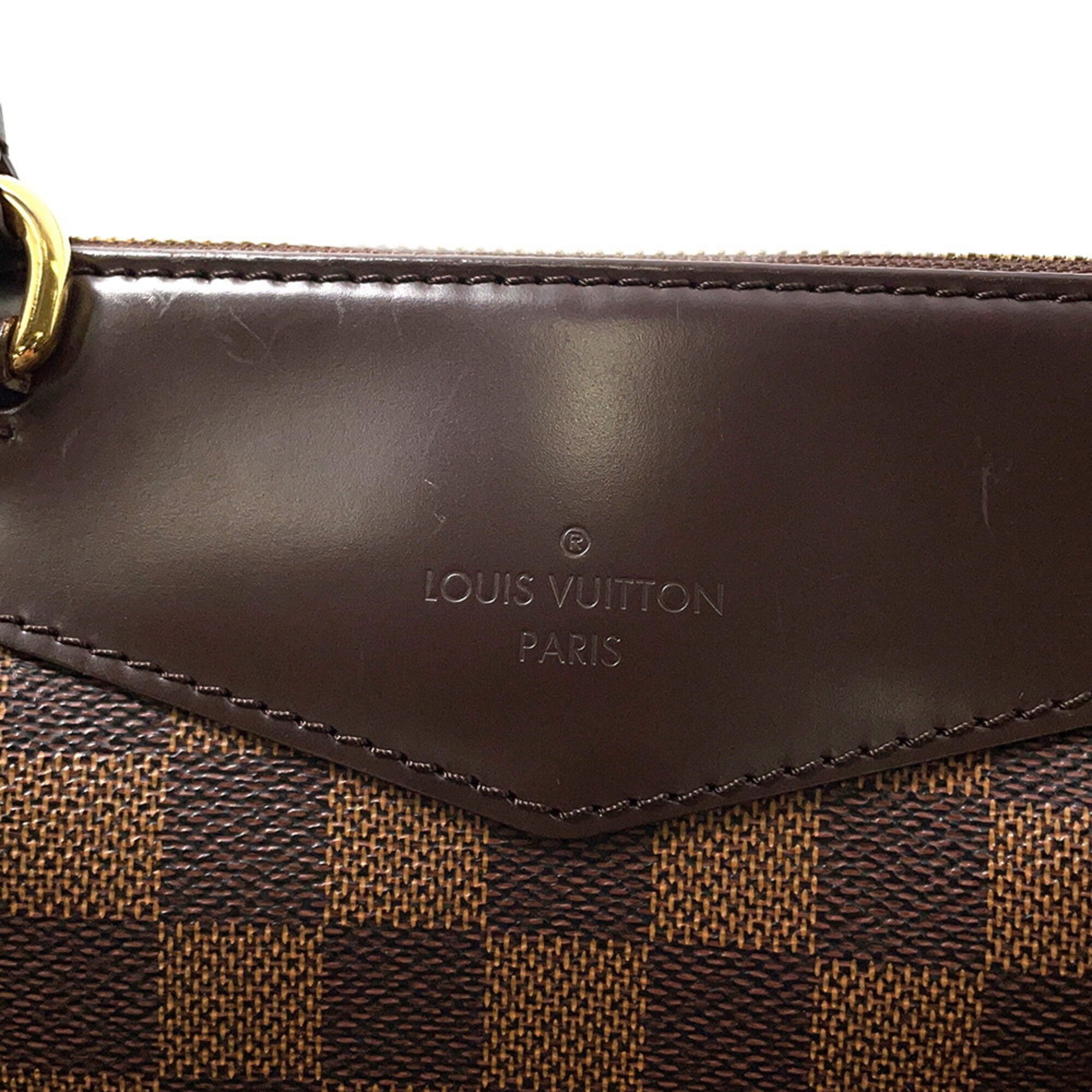 Louis Vuitton Damier Damier Canvas Ebene Red Color Damier Canvas Handbag Shoulder Bag (Pre-Owned)