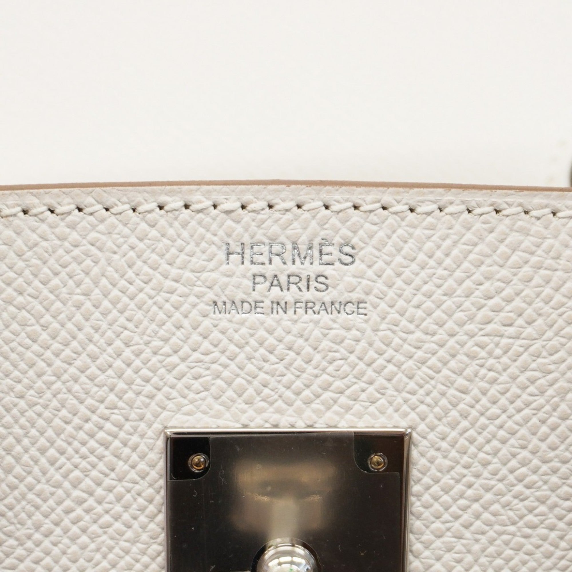 Hermes Silver Epsom Leather Handbag (Pre-Owned)