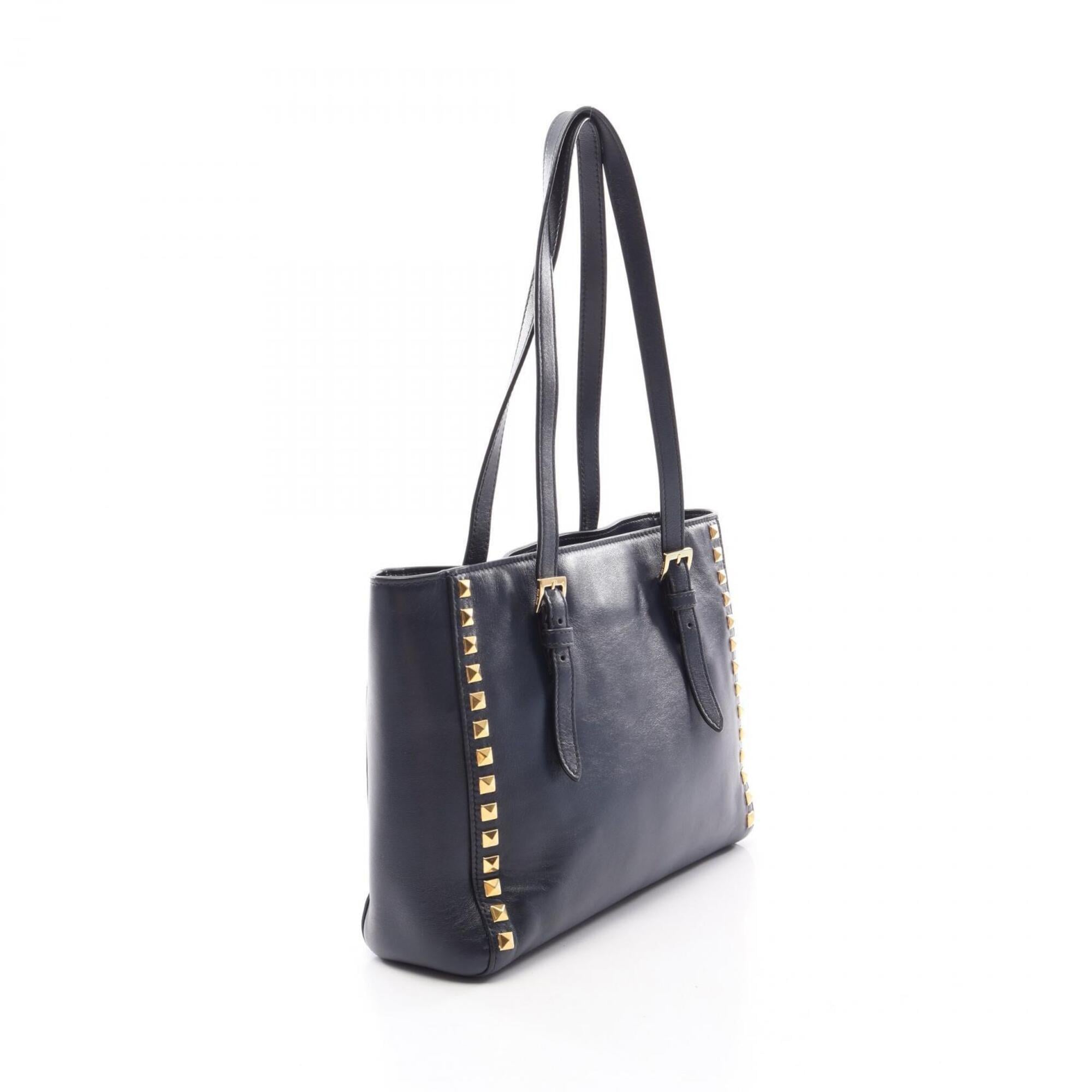 Miu Miu Navy Leather Handbag Tote Bag (Pre-Owned)