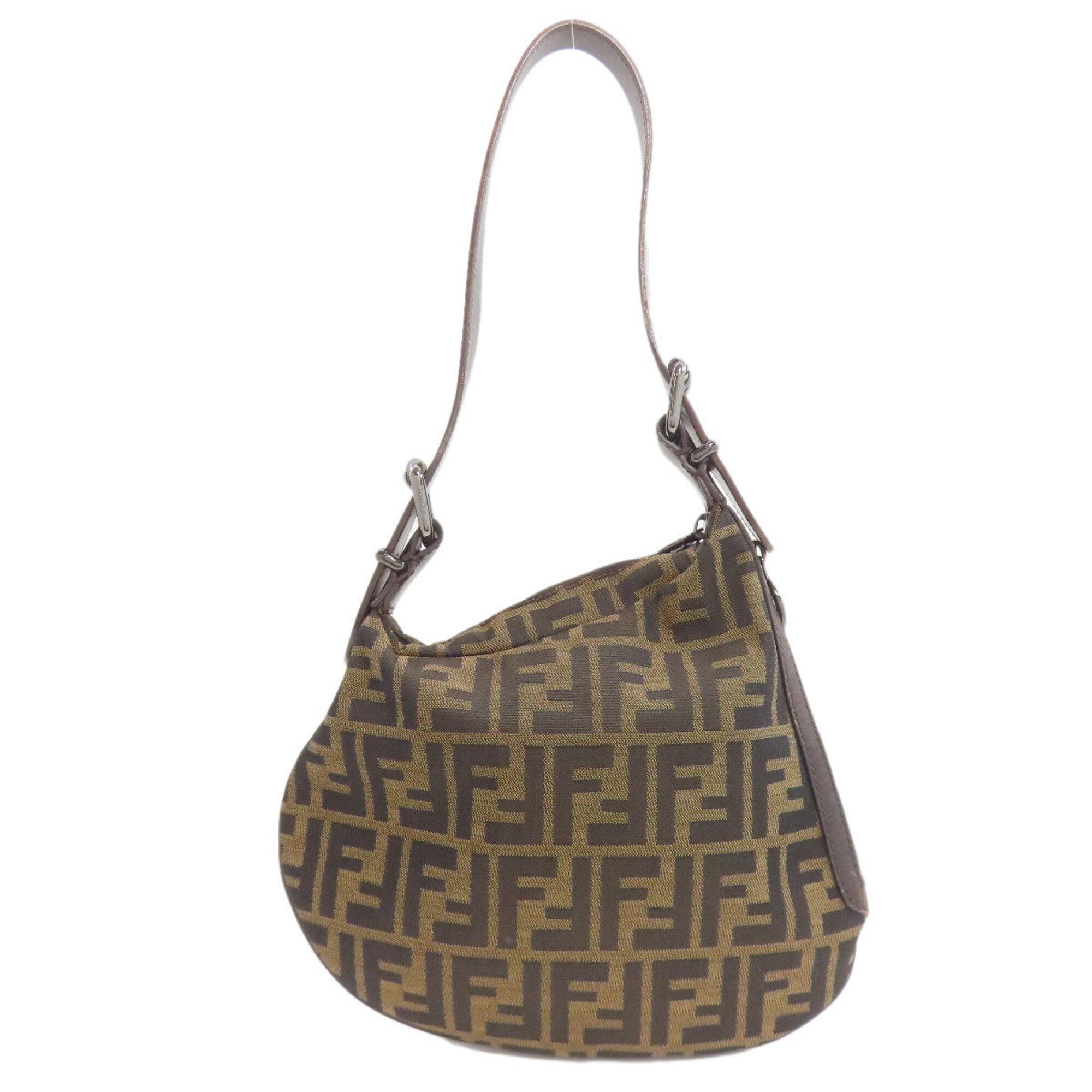 Fendi Brown Zucca Canvas Shoulder Bag (Pre-Owned)
