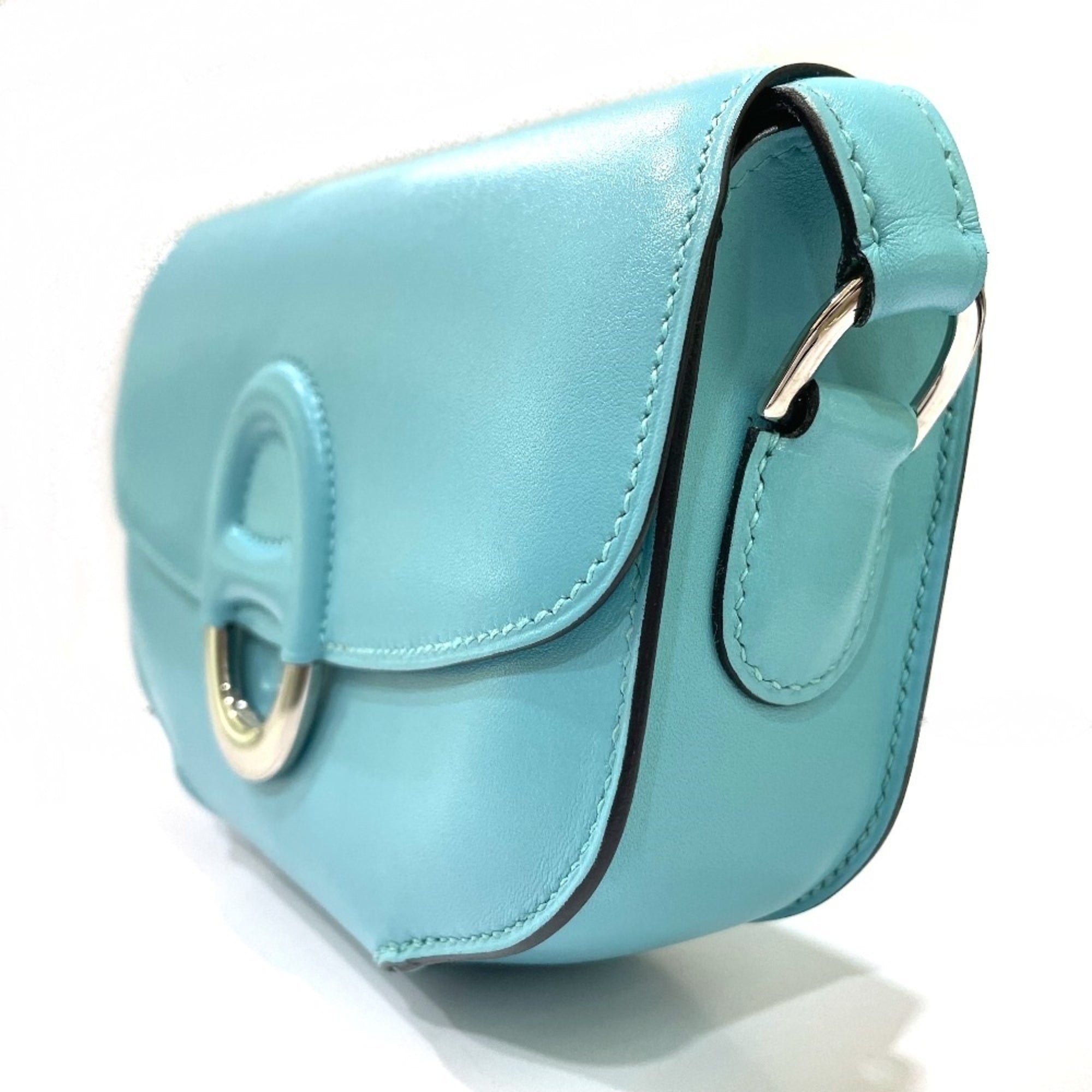 Hermes Blue Blue Atoll Tadelakt Leather Handbag Shoulder Bag (Pre-Owned)