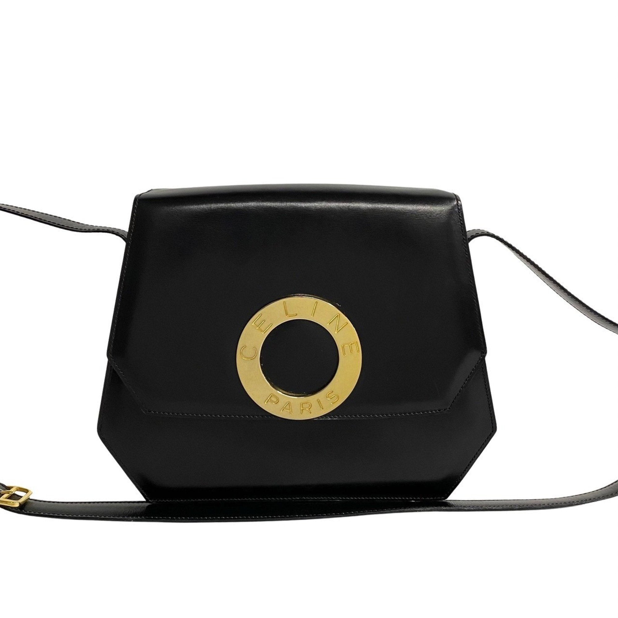 Celine Black Leather Pochette Shoulder Bag (Pre-Owned)