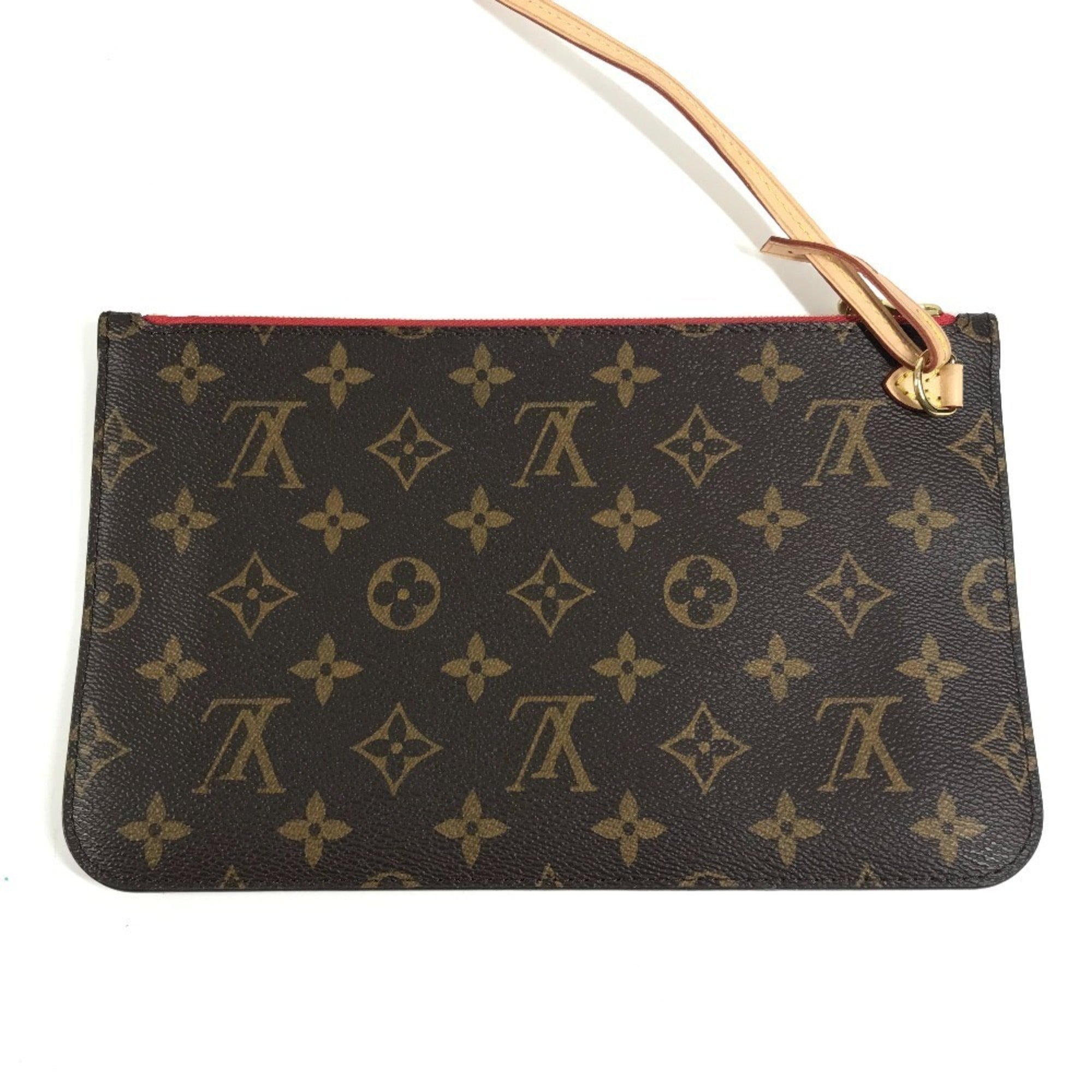 Louis Vuitton Brown Cerise Red Color Monogram Canvas Handbag Shoulder Bag Tote Bag (Pre-Owned)