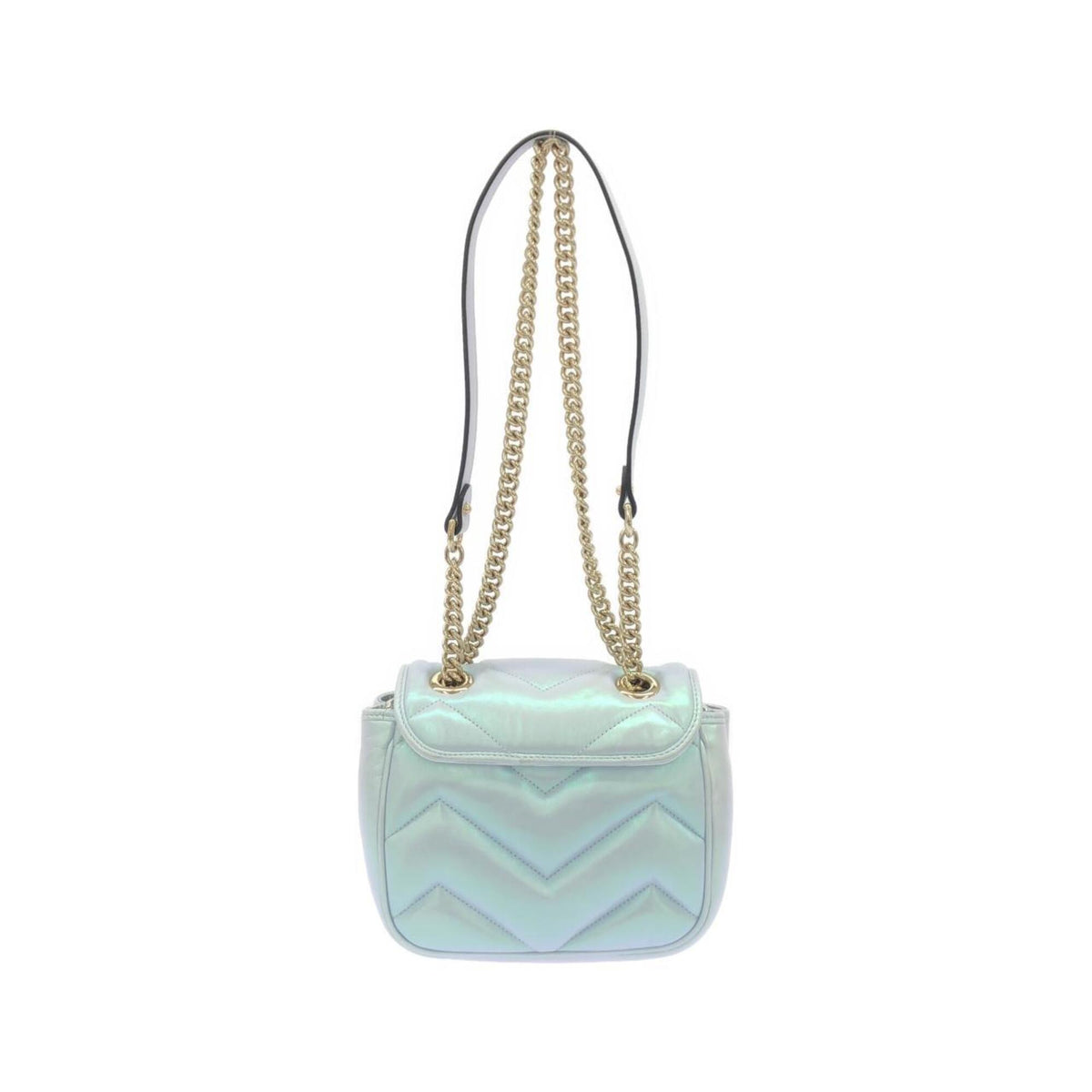 Gucci Blue Light Blue Quilting Leather Shoulder Bag (Pre-Owned)
