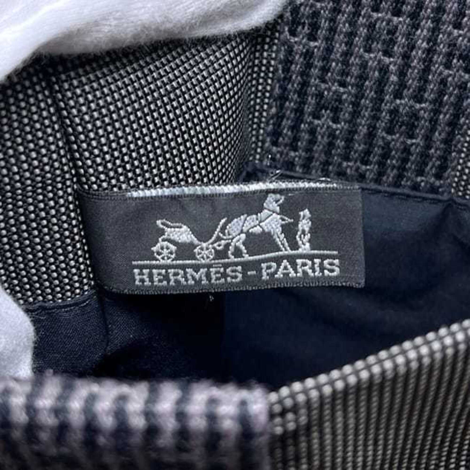 Hermes Her Line Gray Canvas Pochette Shoulder Bag (Pre-Owned)