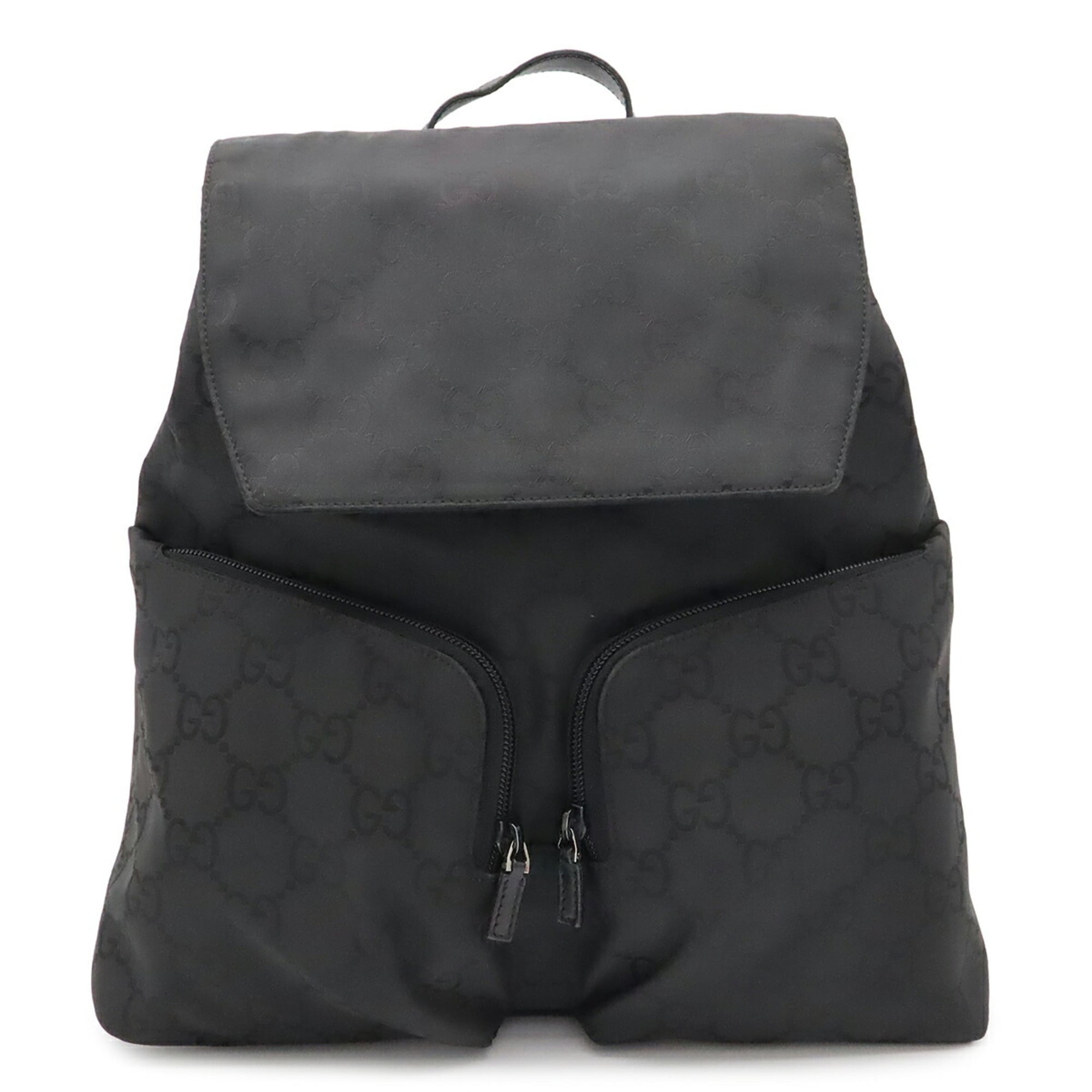 Gucci Black Nylon Leather Backpack (Pre-Owned)