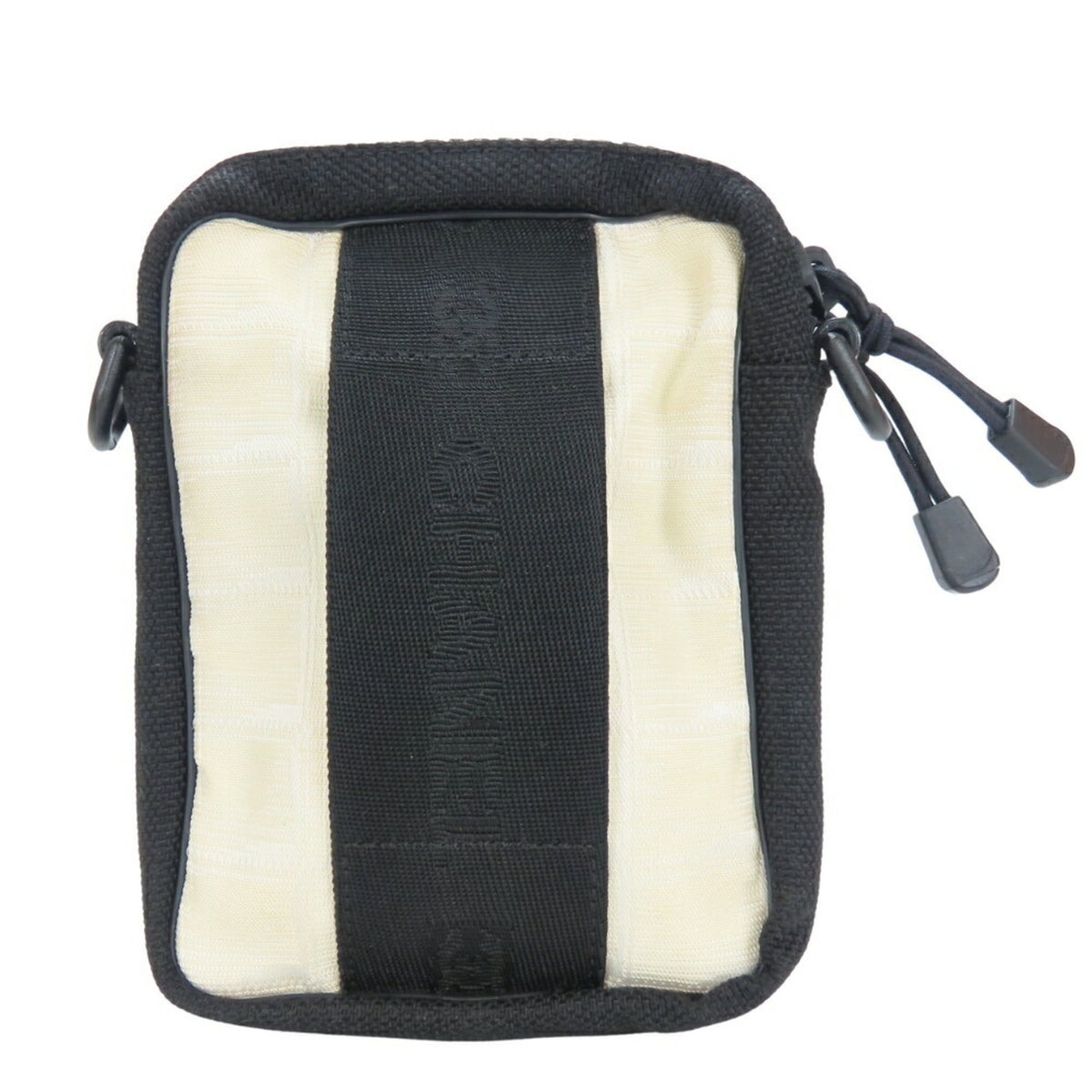 Chanel Black Ivory Jacquard Nylon Fanny Pack Pochette Shoulder Bag (Pre-Owned)