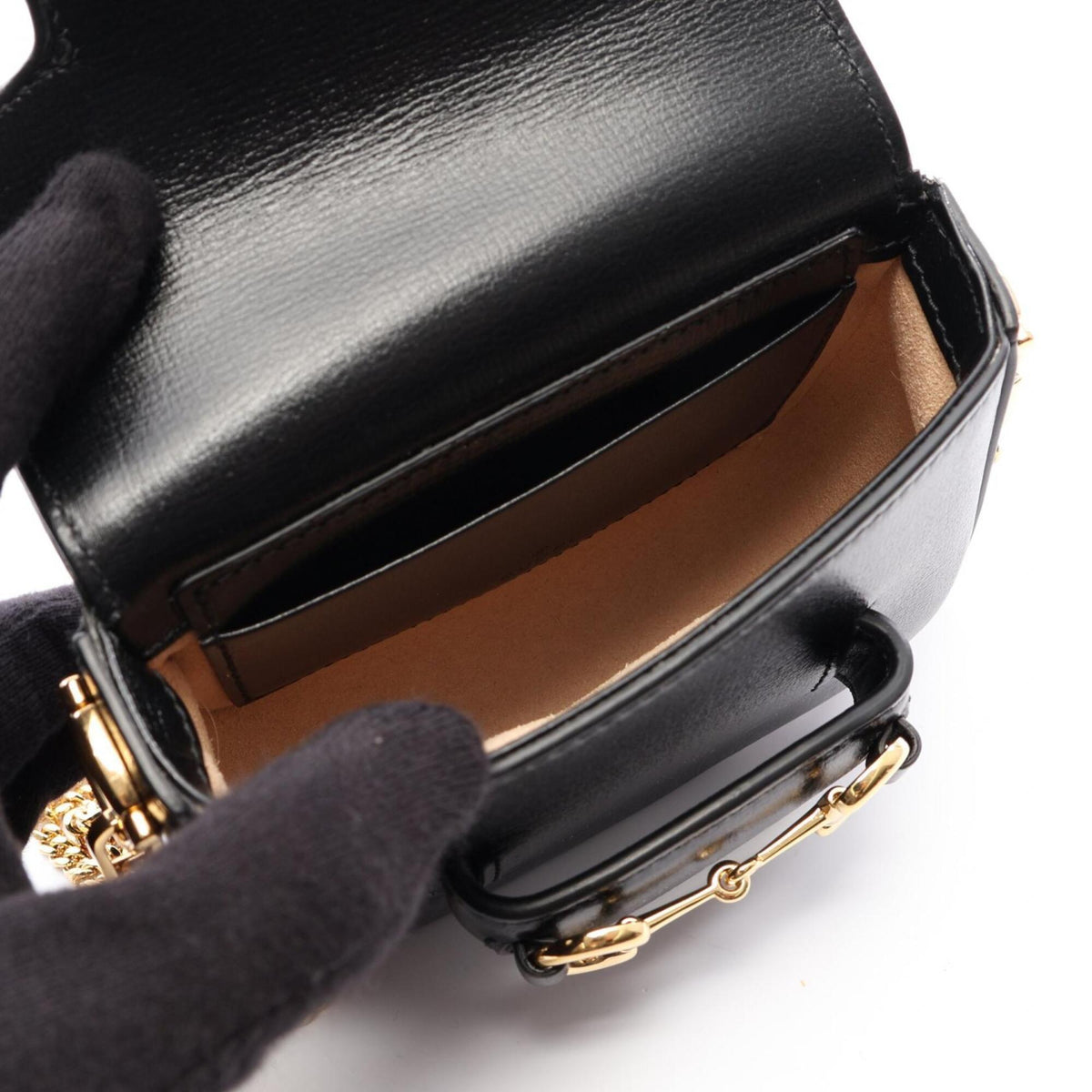 Gucci Black Leather Handbag Shoulder Bag (Pre-Owned)