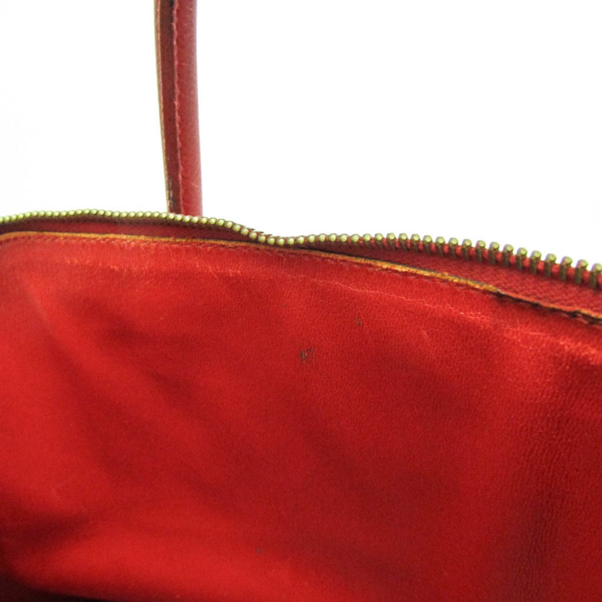 Hermes Red Color Courchevel Leather Handbag (Pre-Owned)