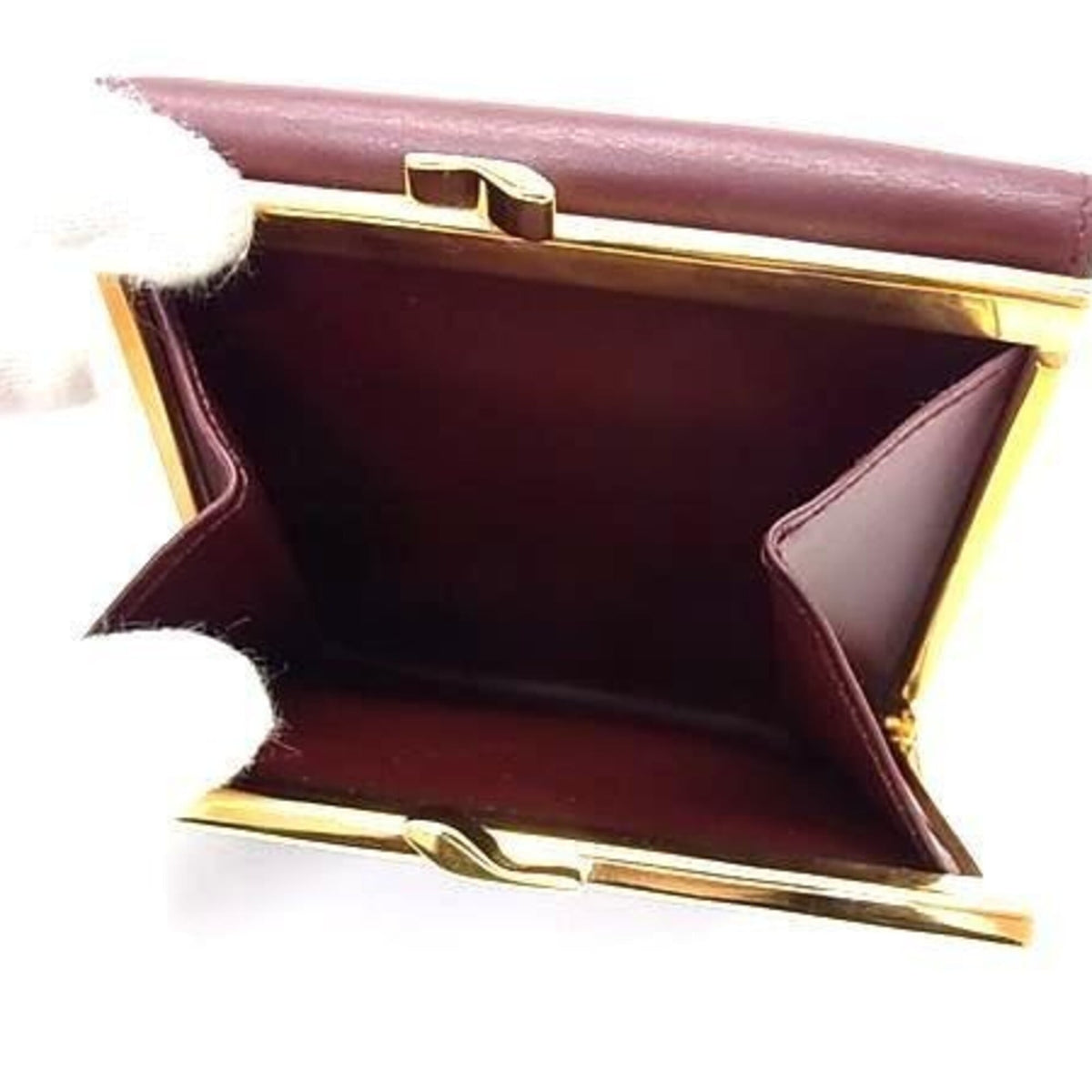 Cartier Bordeaux Leather Wallet (Tri-Fold) (Pre-Owned)