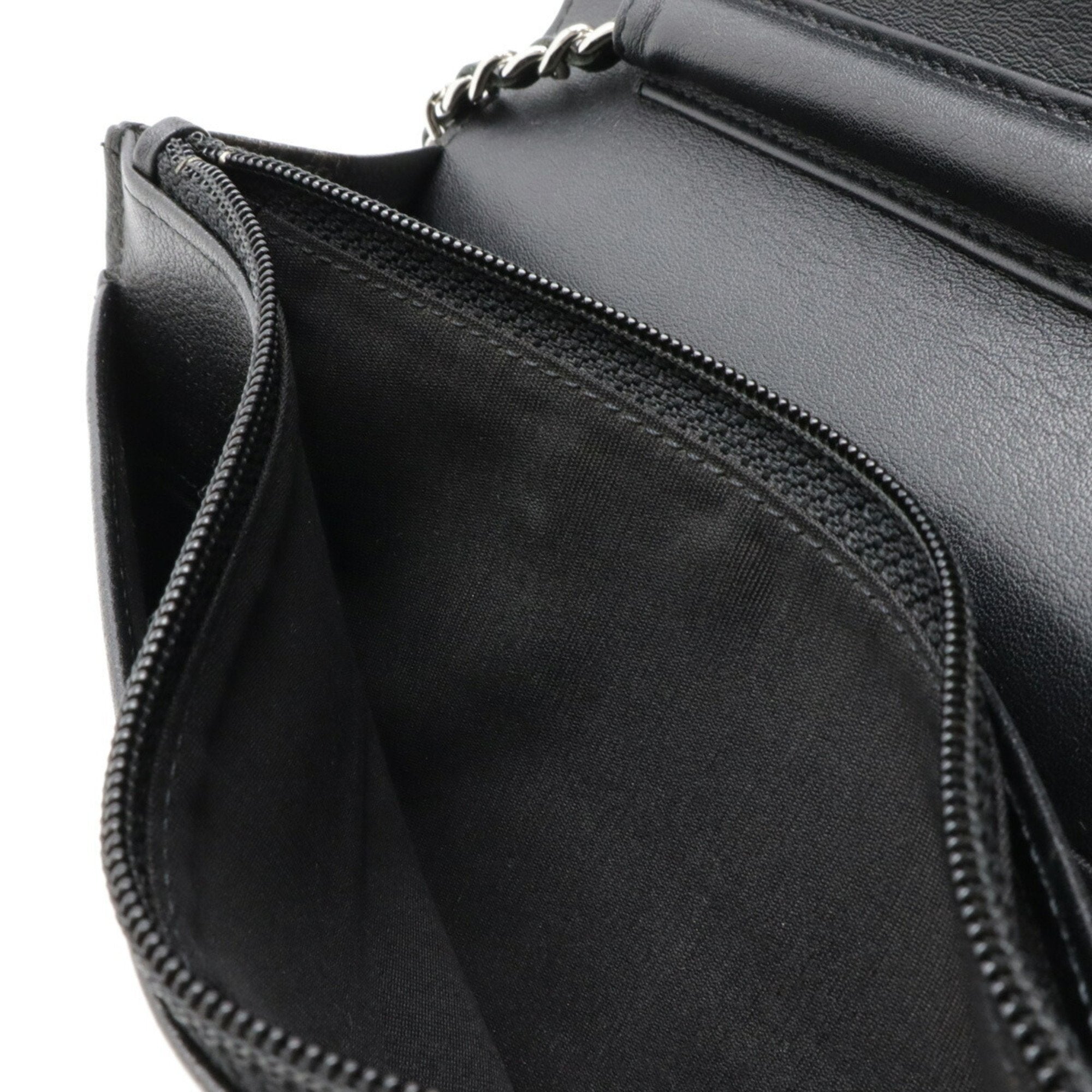 Chanel Caviar Skin Black Caviar Leather Pochette Shoulder Bag (Pre-Owned)