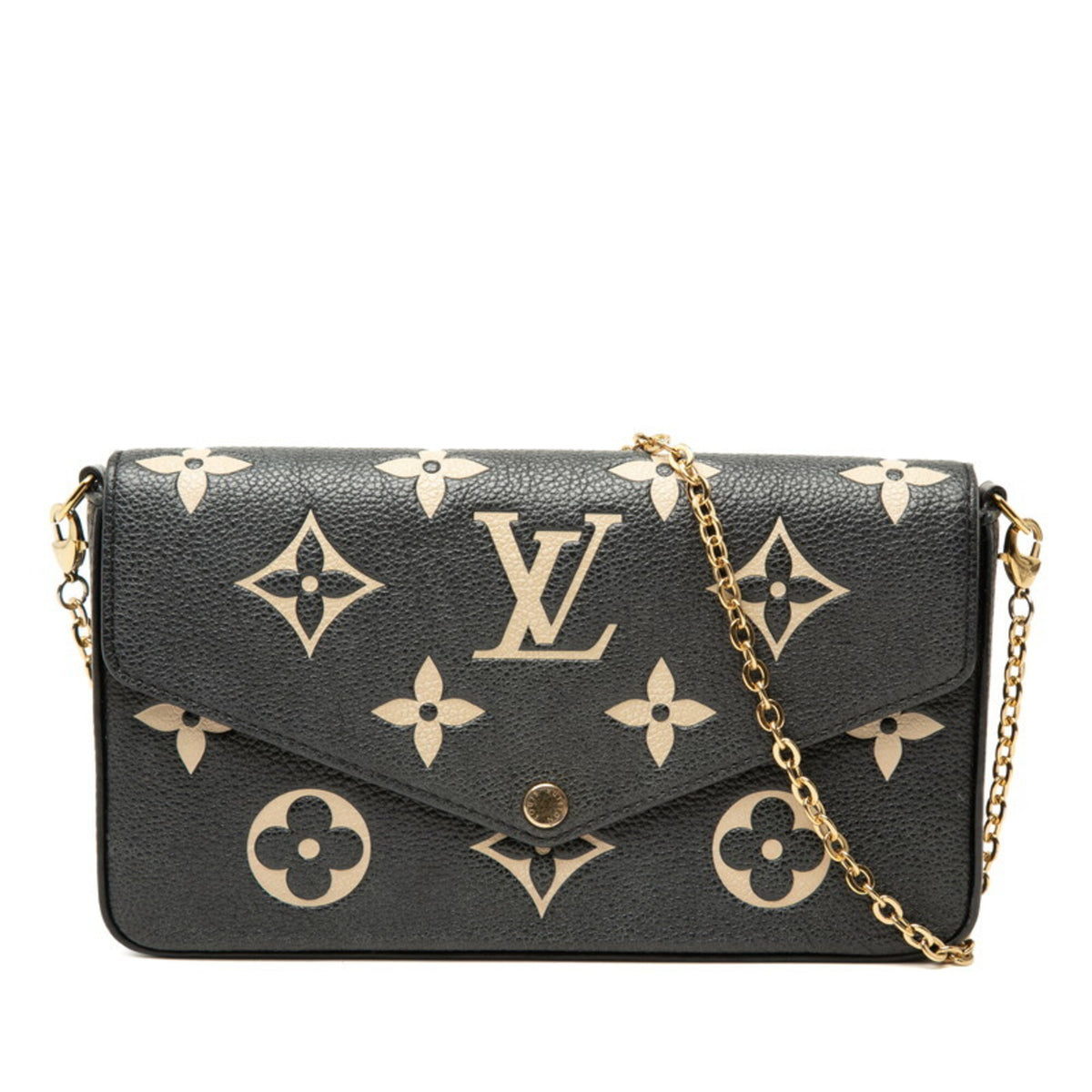 Louis Vuitton Monogram Empreinte Beige Black Leather Pochette Shoulder Bag (Pre-Owned)