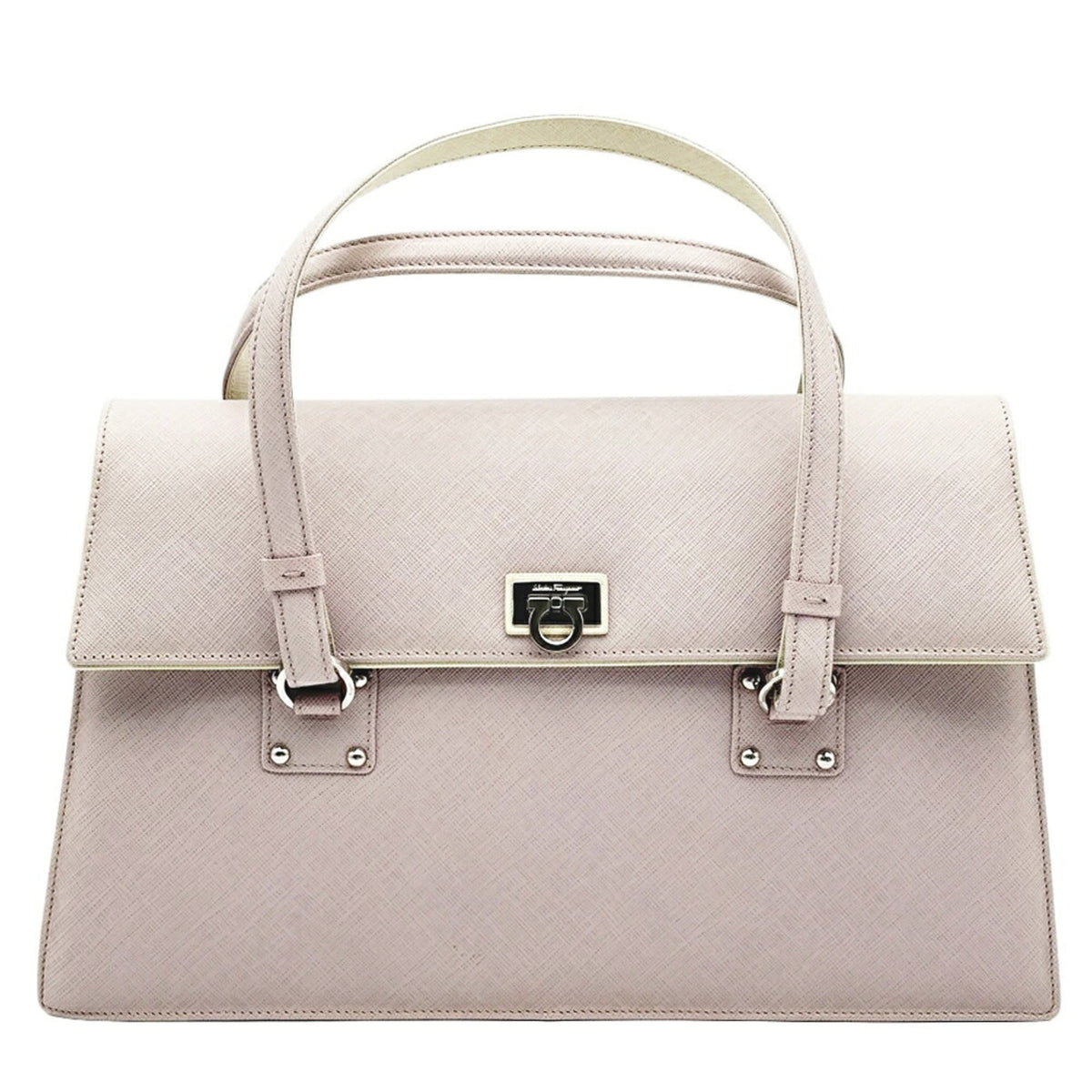 Salvatore Ferragamo Pink Leather Pvc Handbag Tote Bag (Pre-Owned)