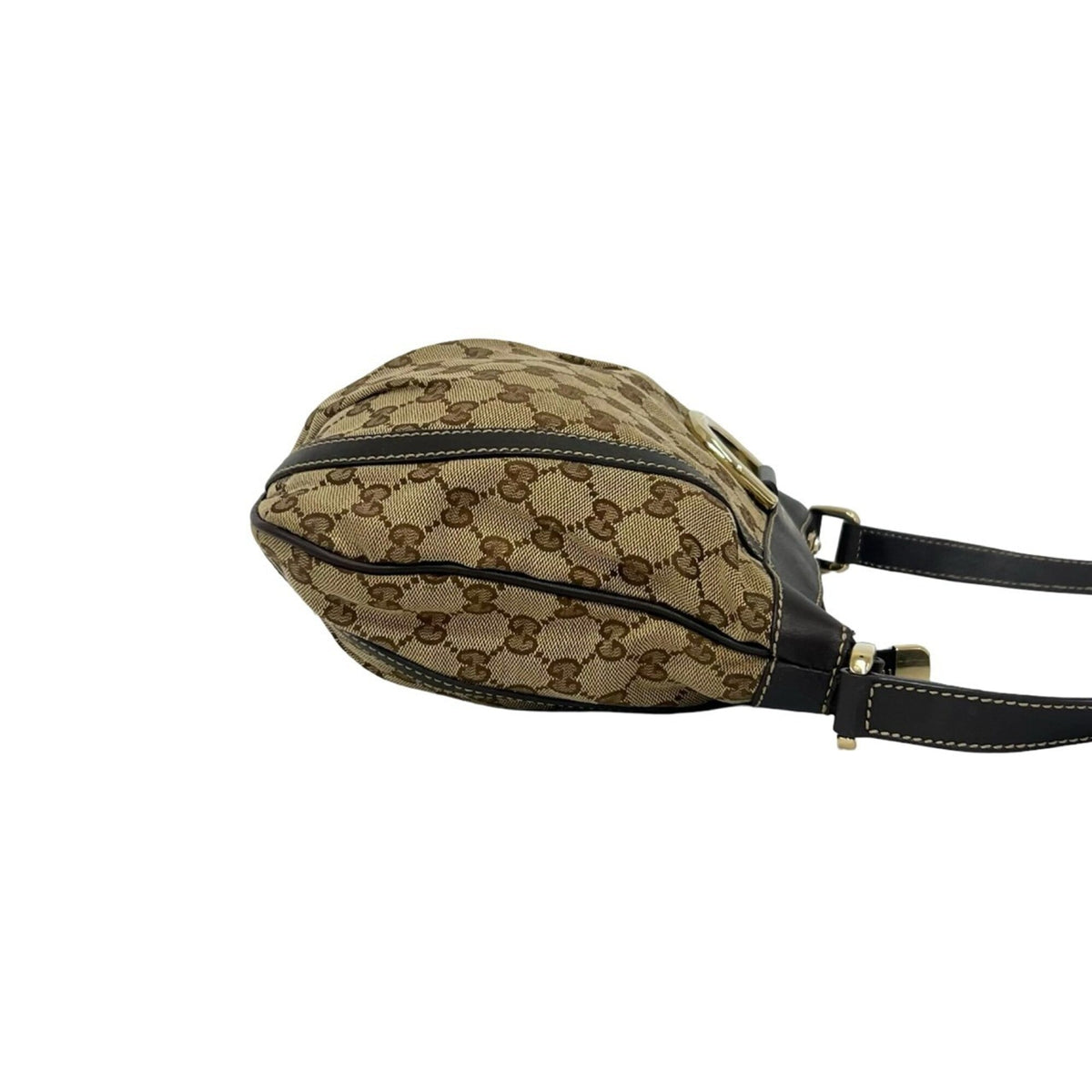 Gucci Brown Canvas Leather Crossbody Bag Pochette Shoulder Bag (Pre-Owned)