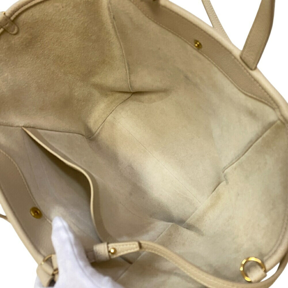 Celine Beige Off-White Leather Shoulder Bag (Pre-Owned)