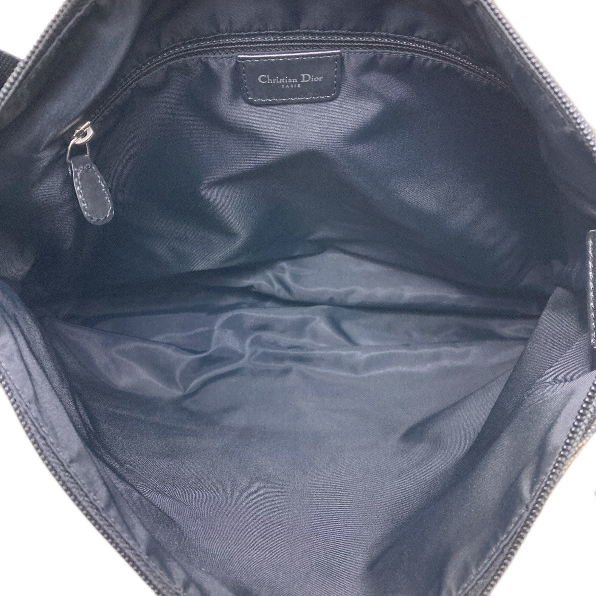 Christian Dior Trotter Black Canvas Shoulder Bag (Pre-Owned)