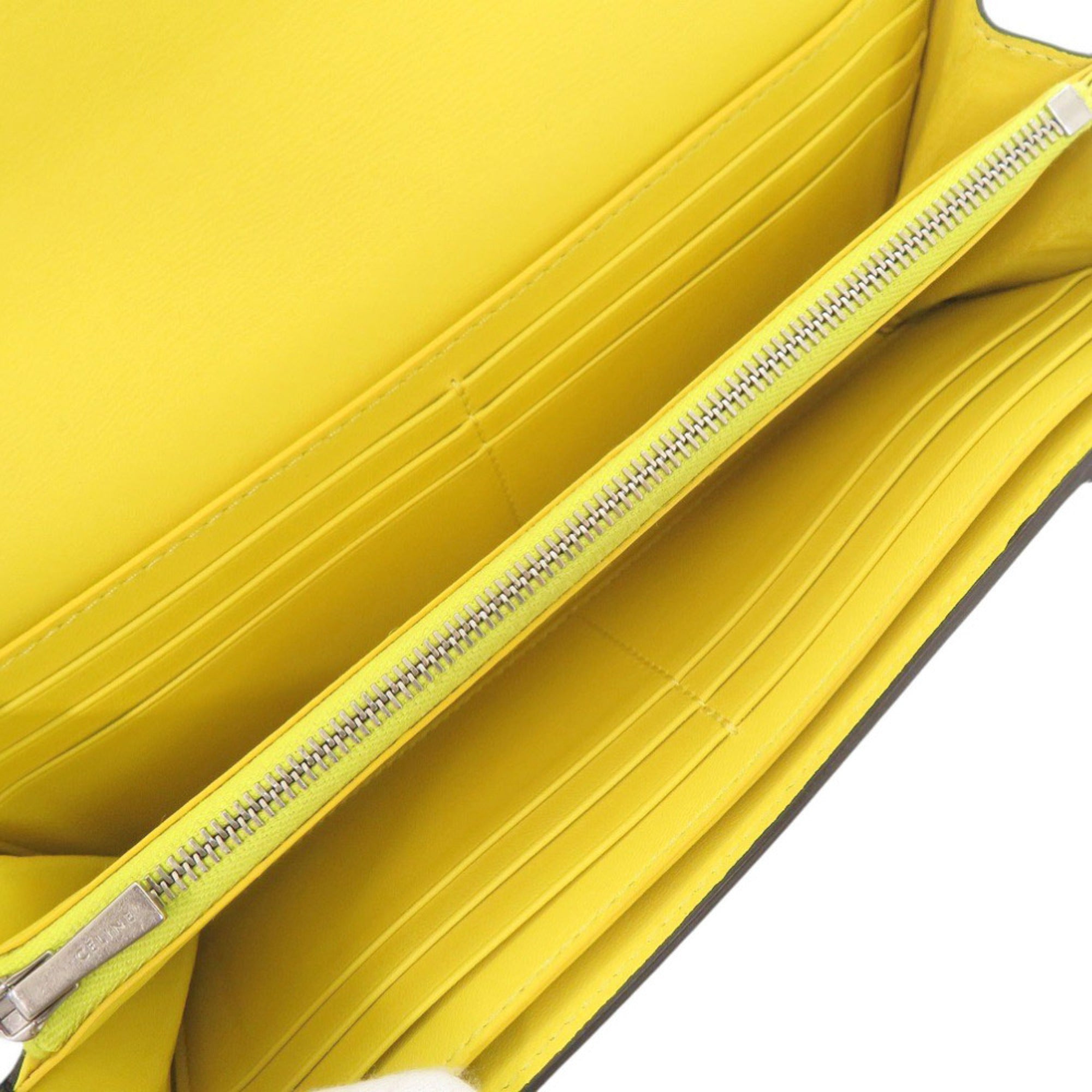Celine Black Yellow Leather Long Wallet (Bi-Fold) (Pre-Owned)