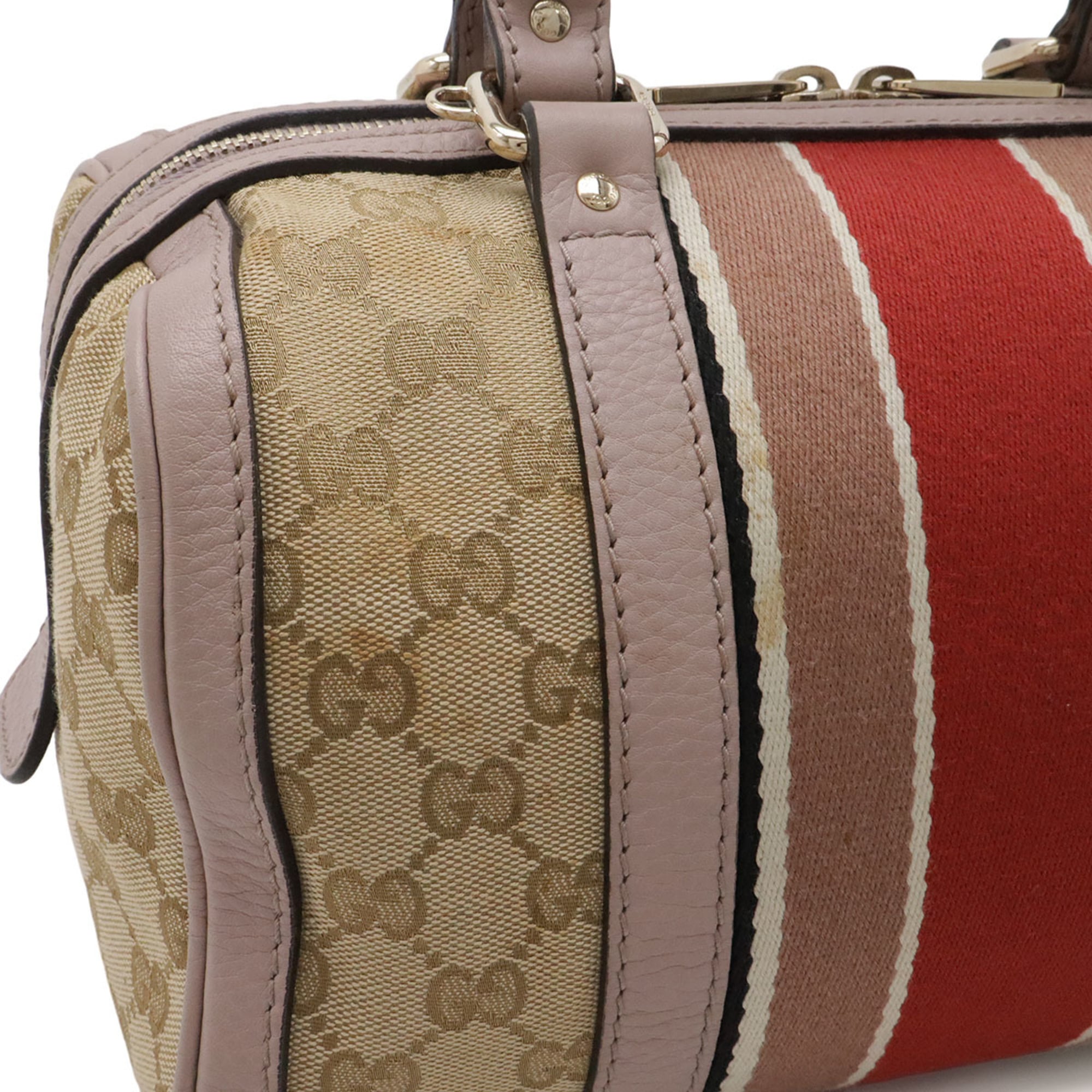 Gucci Beige Pink Pink Red Red Color Yellow Gg Canvas Handbag (Pre-Owned)