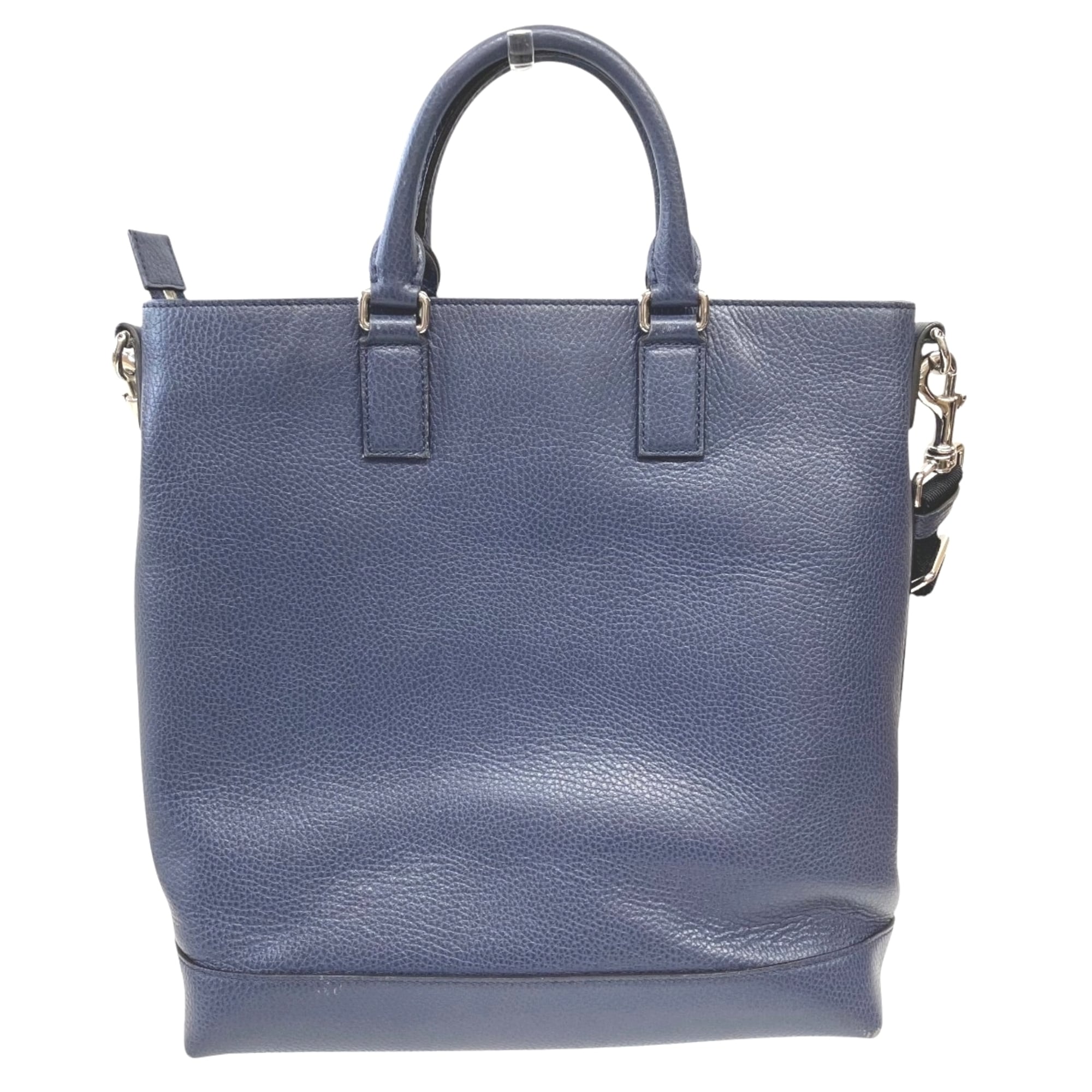 Gucci Navy Leather Tote Bag (Pre-Owned)