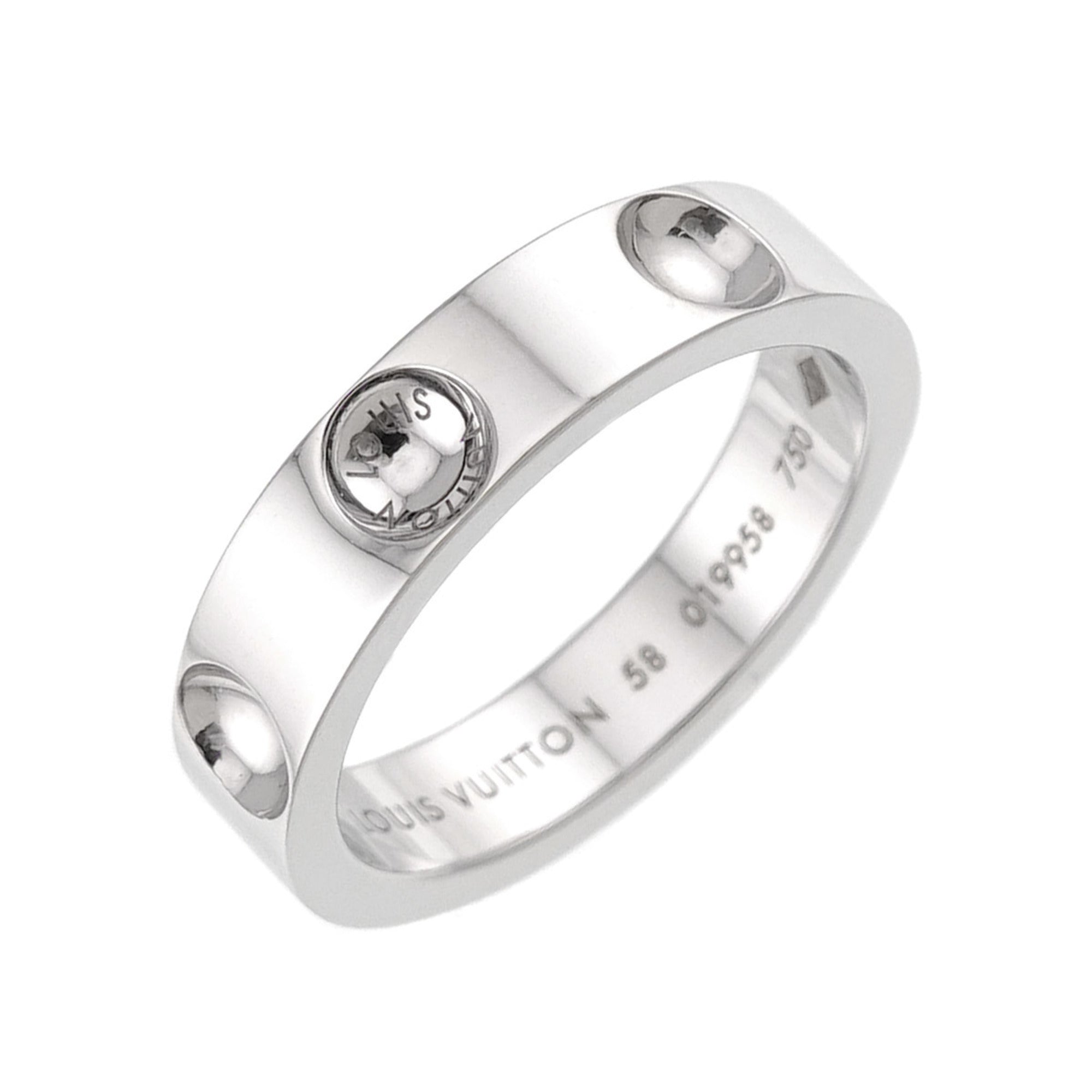 Louis Vuitton White Gold (18K) Band Ring (Pre-Owned)