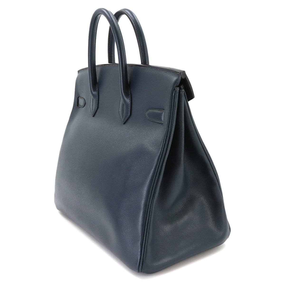 Hermes Haute A Courroies Blue Indigo Courchevel Leather Handbag (Pre-Owned)