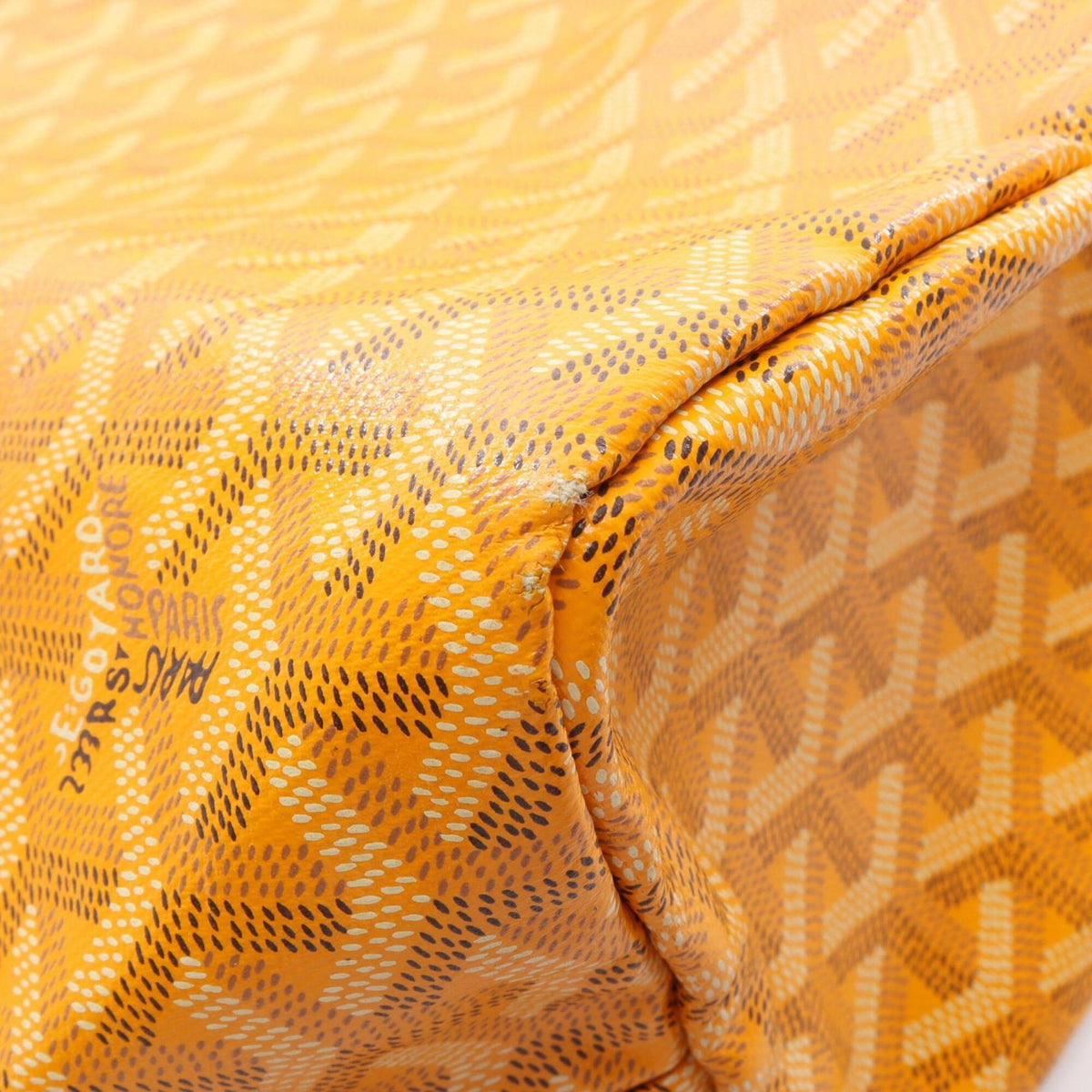 Goyard Brown White Yellow Coated Canvas Leather Handbag Tote Bag (Pre-Owned)