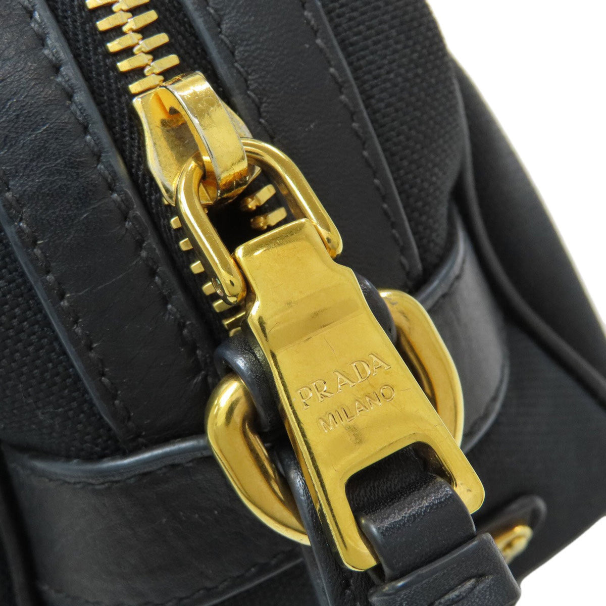 Prada Black Canvas Shoulder Bag (Pre-Owned)