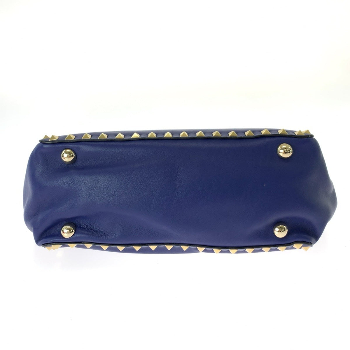 Valentino Blue Leather Shoulder Bag Tote Bag (Pre-Owned)