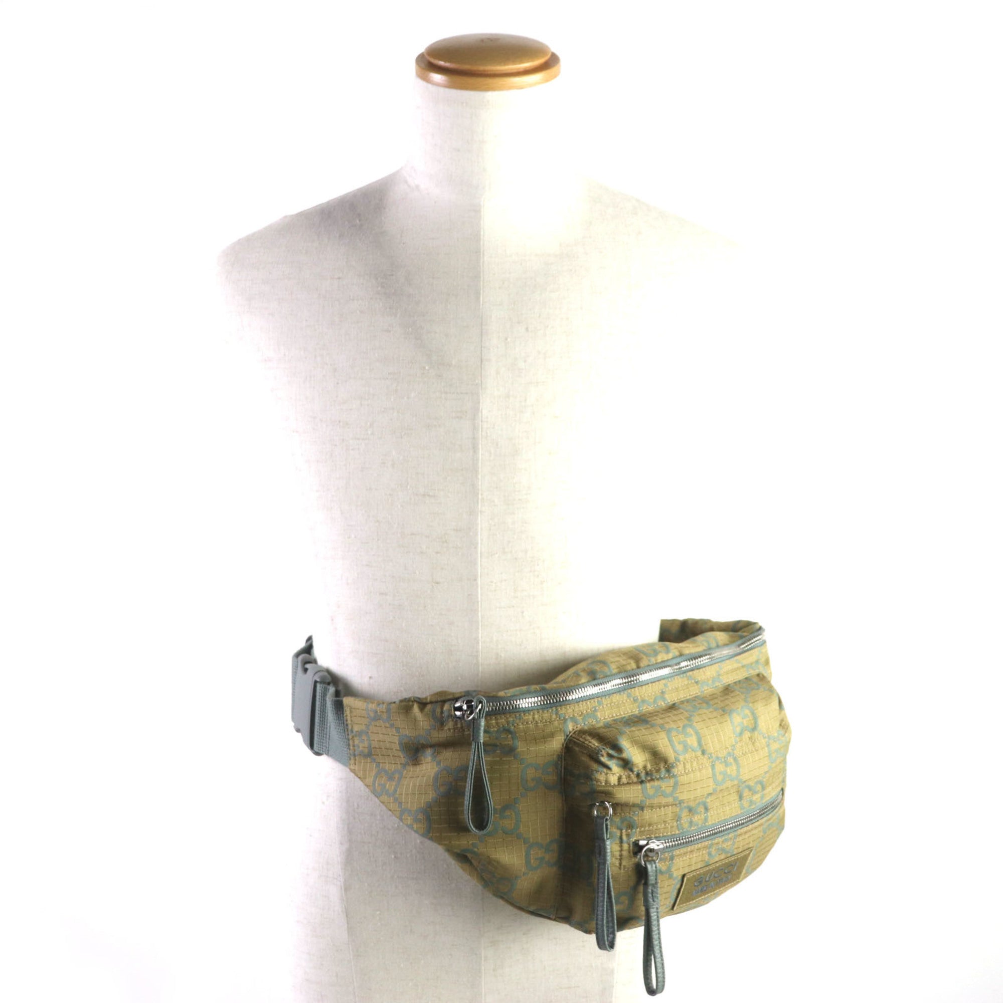 Gucci Khaki Nylon Leather Fanny Pack (Pre-Owned)
